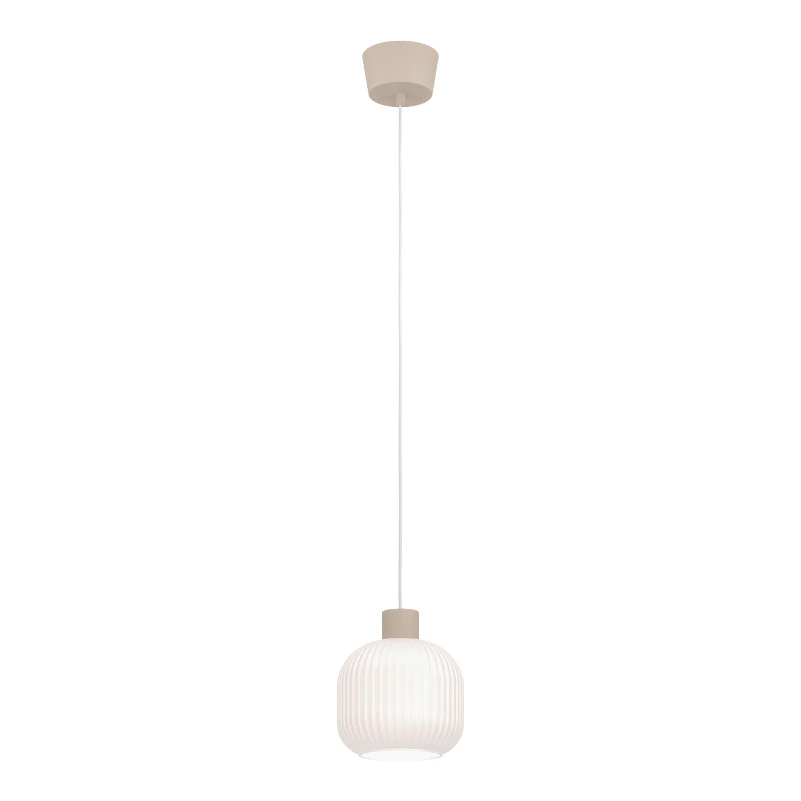 Suspension Dasmina, Ø 20 cm, blanc/sable, verre, E27