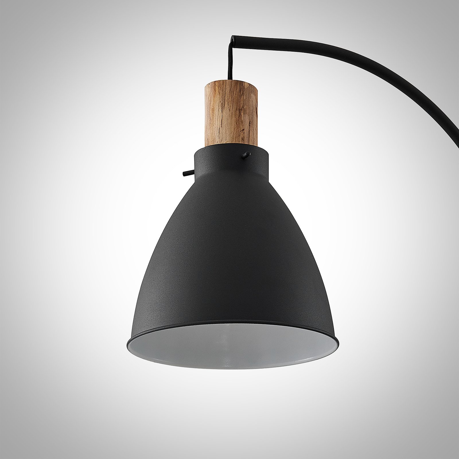 Trebale Floor Lamp Black/Light Wood - Lindby