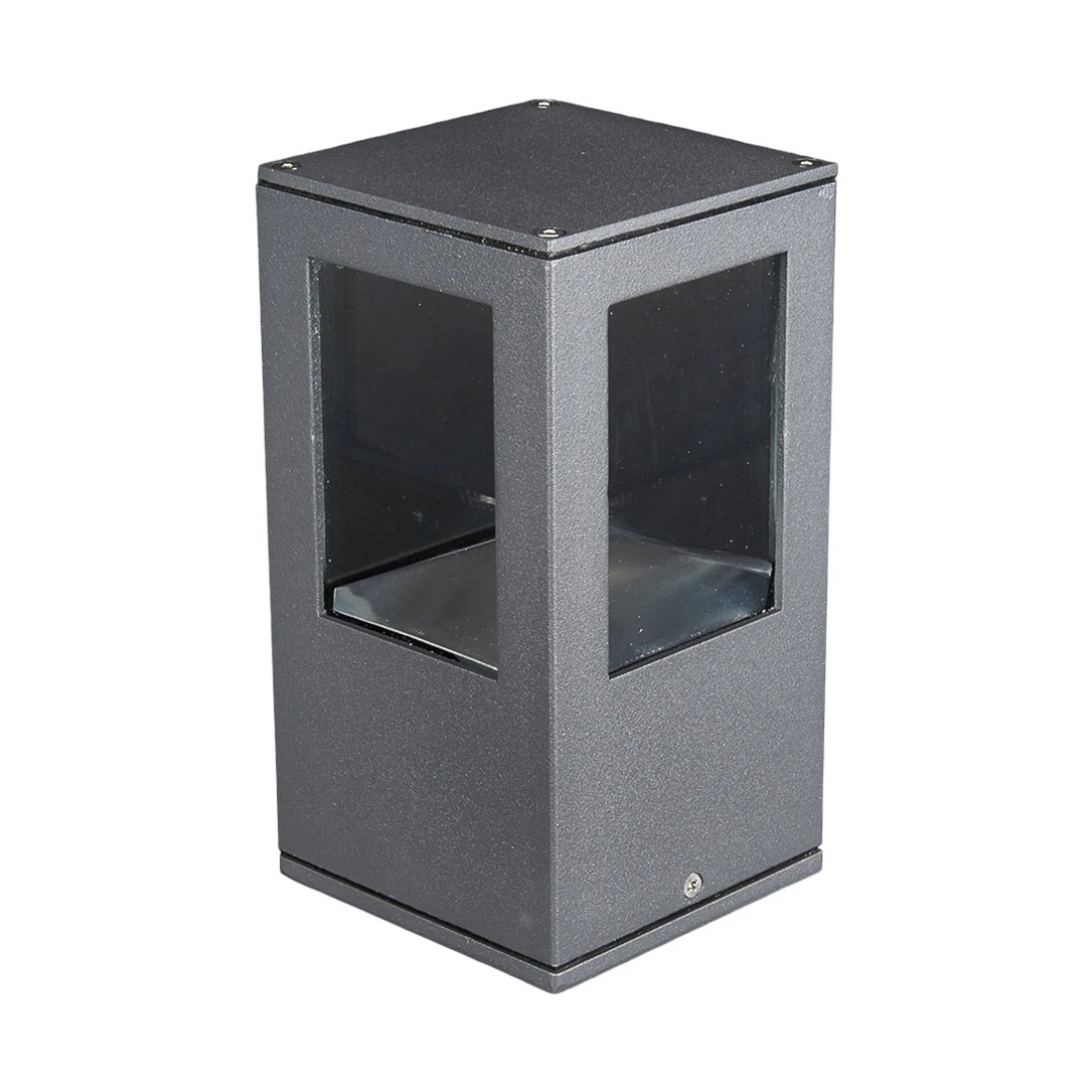 Lucande, luminaire pour socle LED Nicola, 20 cm, anthracite, IP54