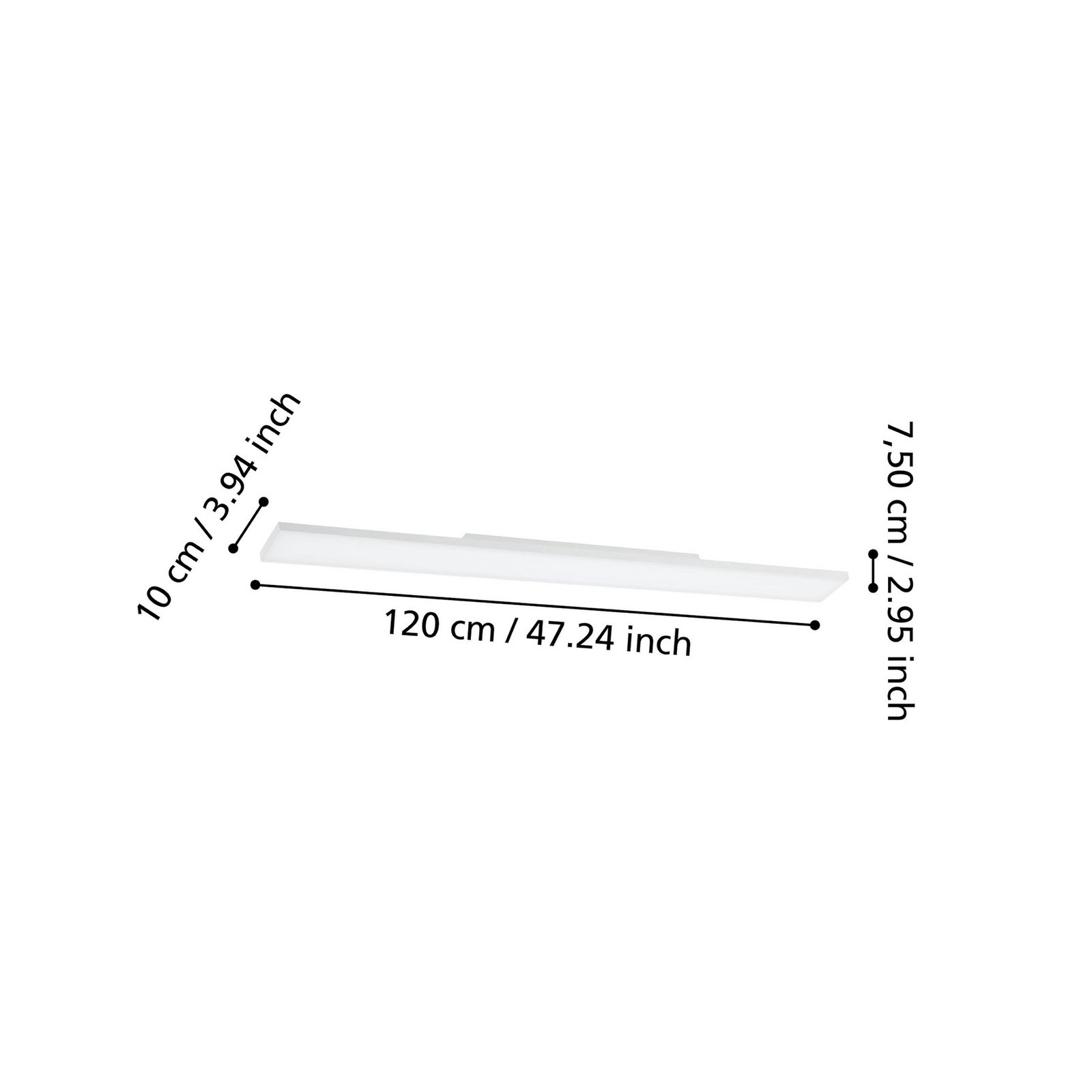 EGLO connect Turcona-Z LED stropné svietidlo 120x10cm