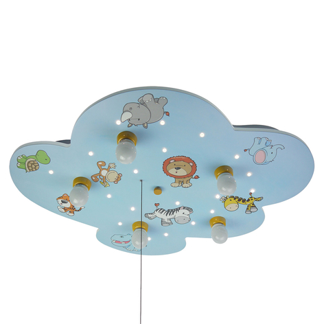 Deckenleuchte Wolke mit wilden Tieren