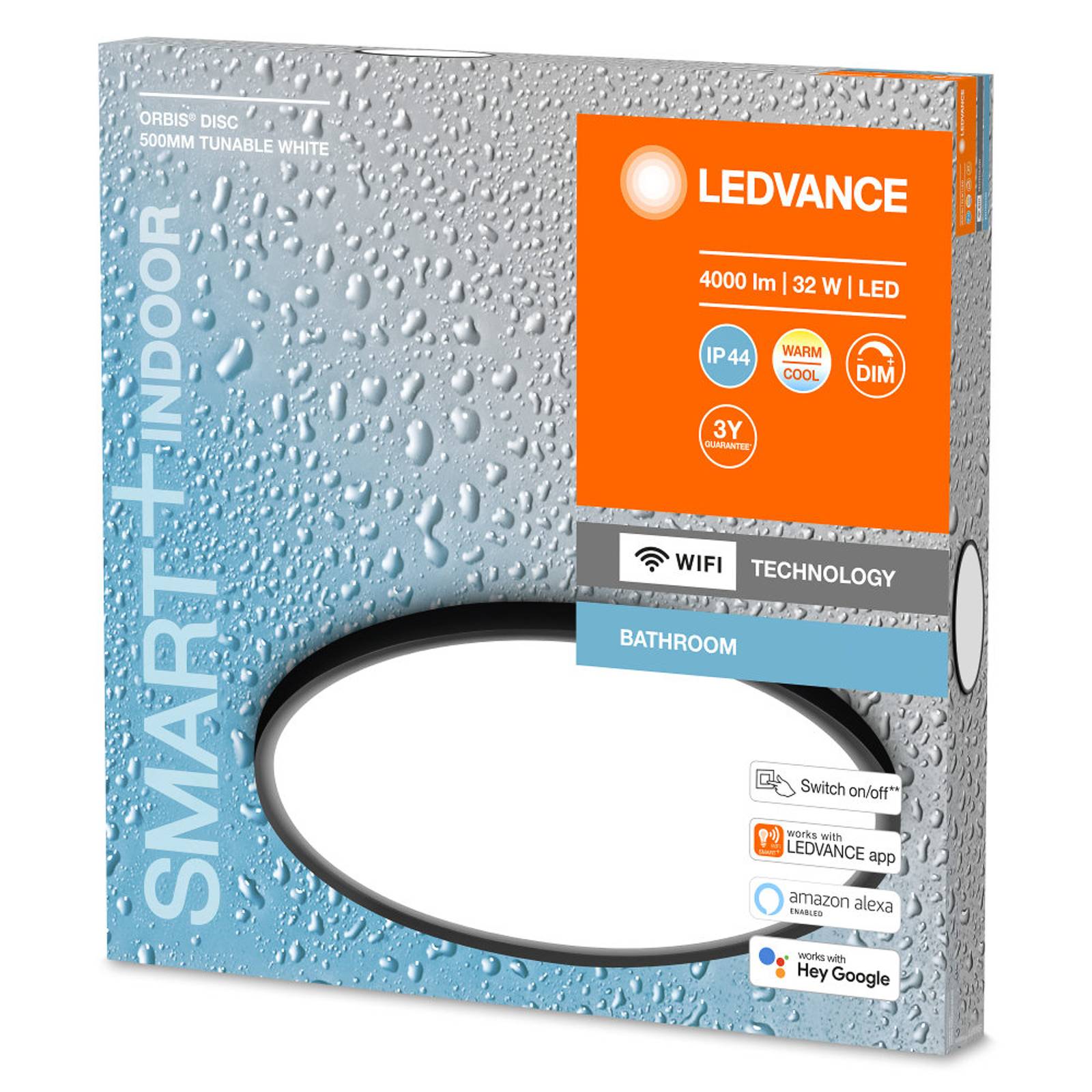 LEDVANCE SMART+ WiFi Orbis Disc, czarna, Ø 50 cm