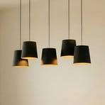 Lucande Thamila hanging light, black, oak