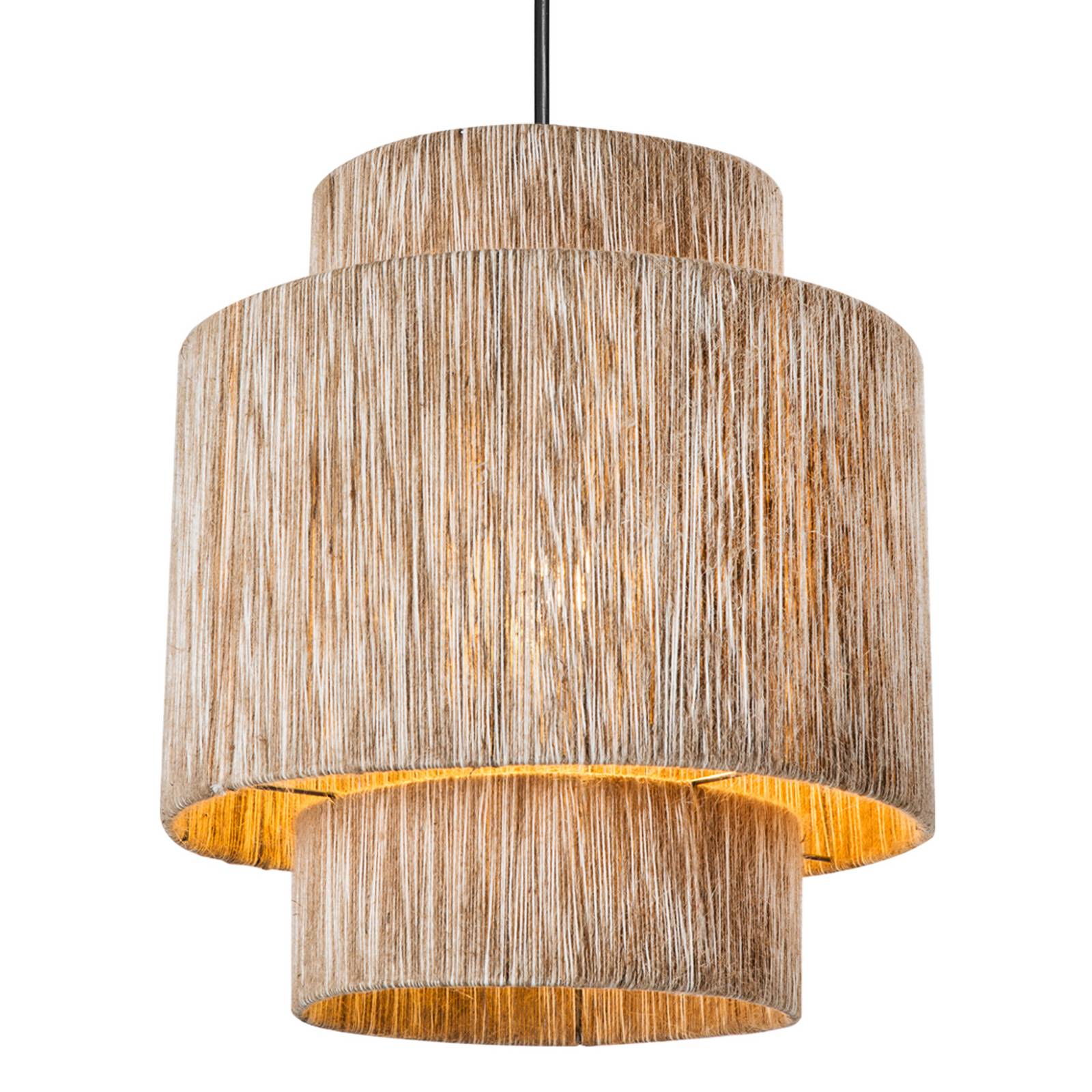 Żyrandol Sahra, brązowy, linowy, Ø 39 cm, podwójny klosz