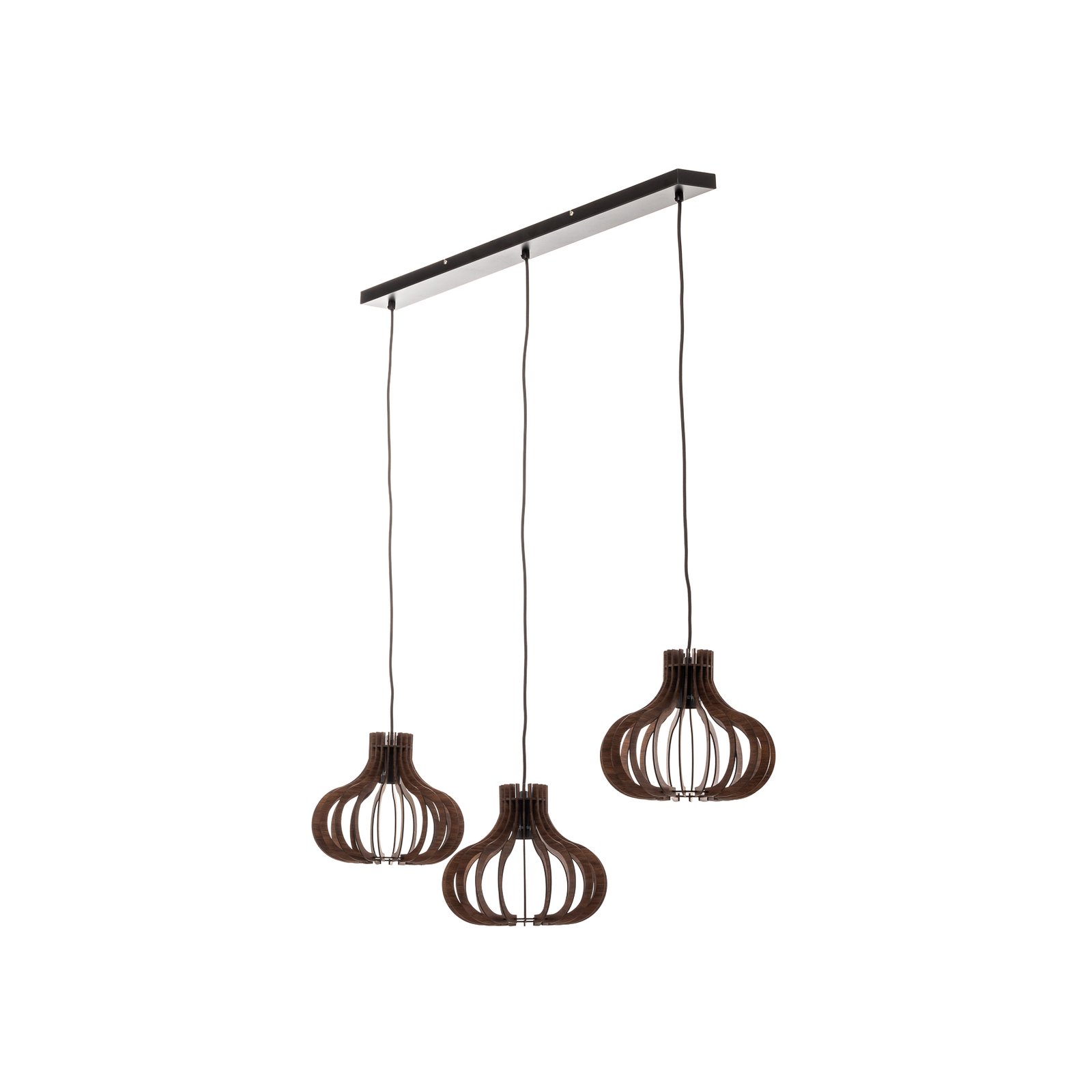 Lindby Lawenta hanging light with wooden shades
