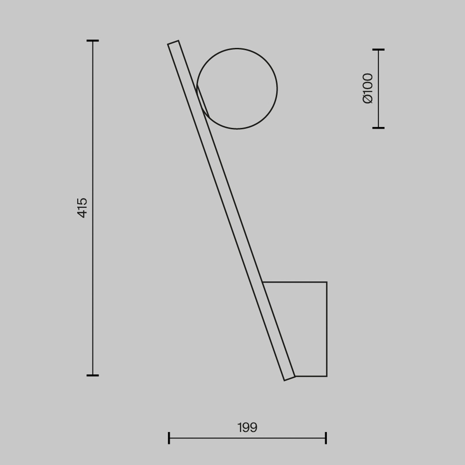 Candeeiro de parede Maytoni Kazmir, cor dourada, altura 35 cm, metal