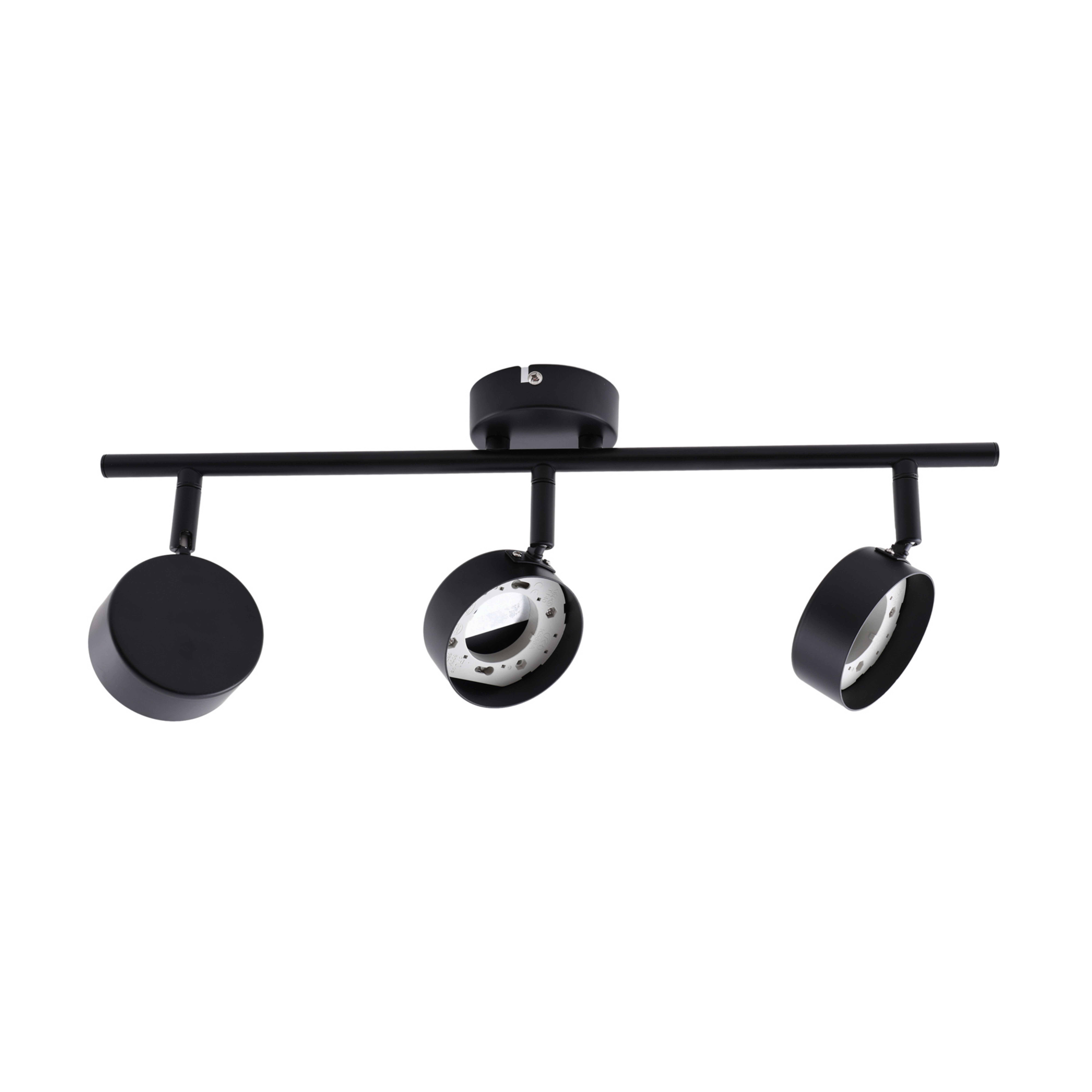 Lindby Strahler Jyla, schwarz, Linse, 3.000 K, 3-flg., GX53