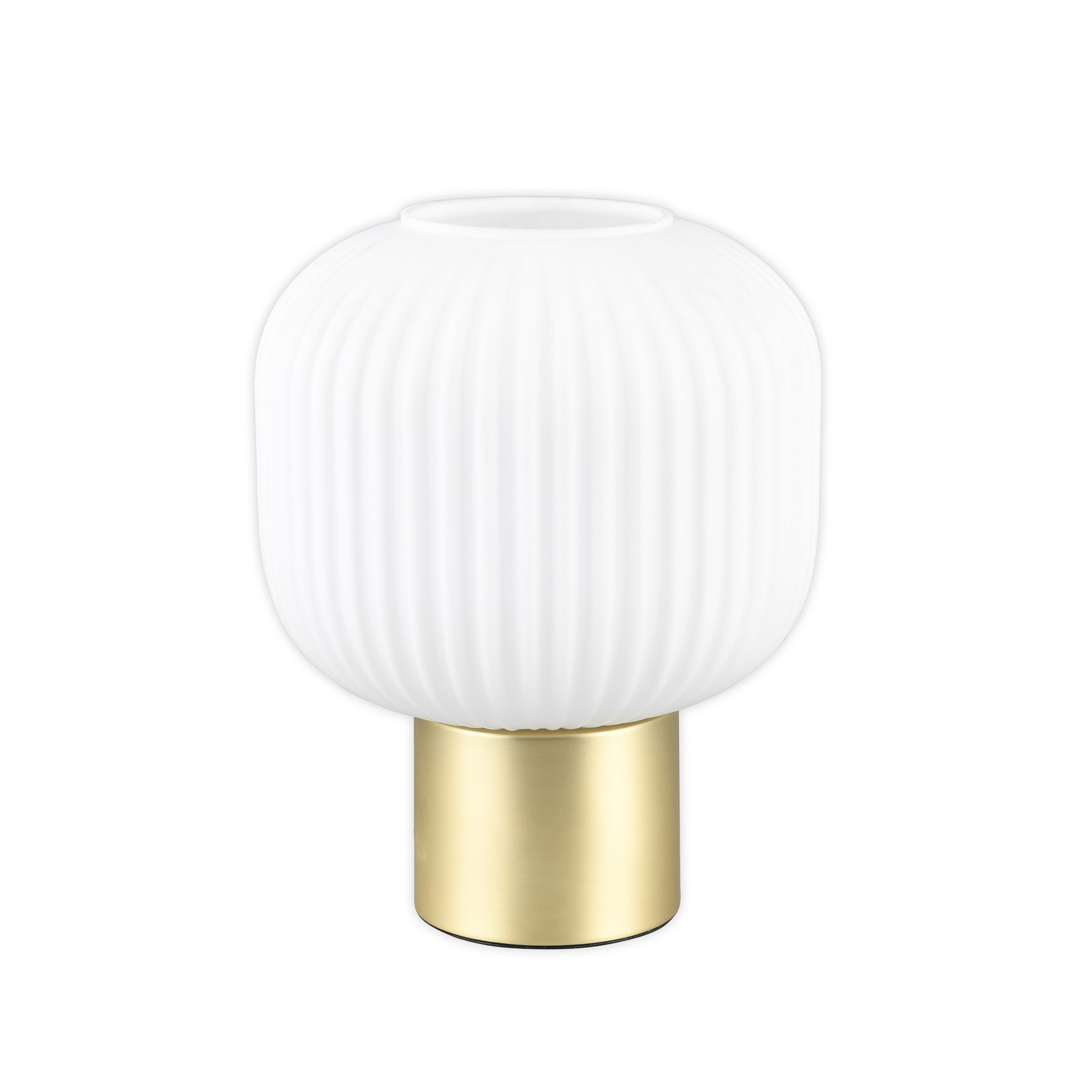 Lampe à poser Diva, laiton, blanc, métal, verre, E27