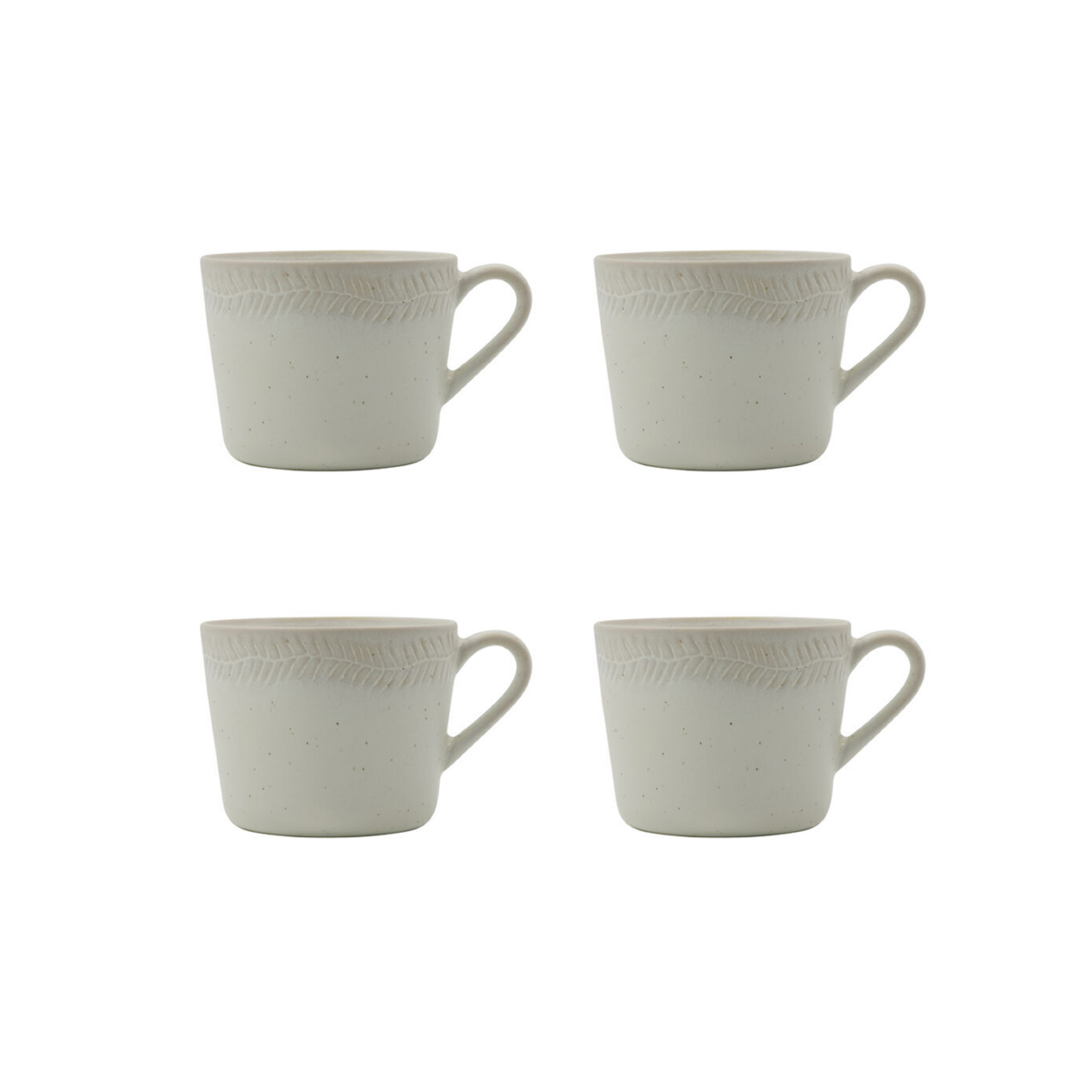 Serve Tasse, lot de 4, grès, crème - House Doctor