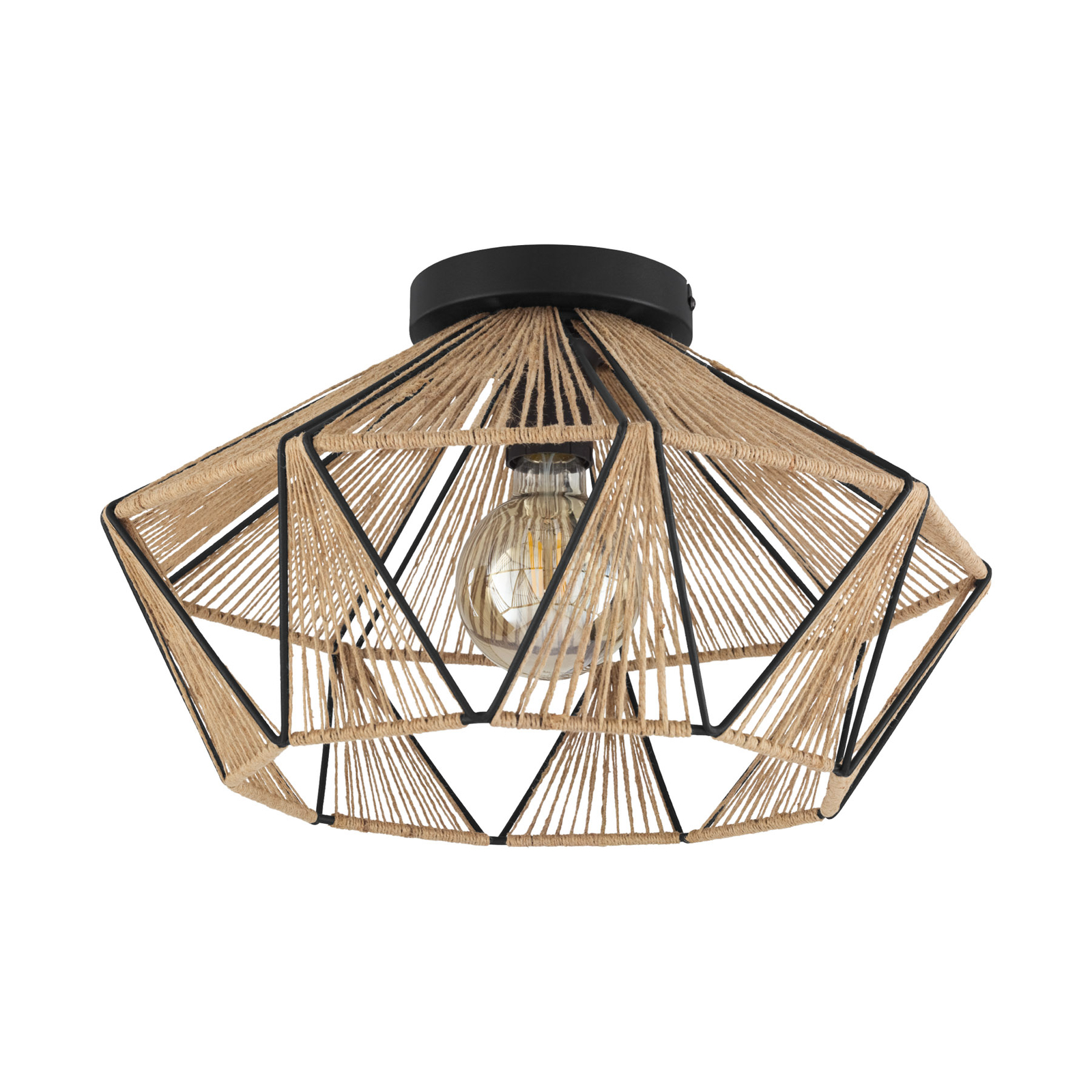 Adwickle ceiling light, natural yarn lampshade