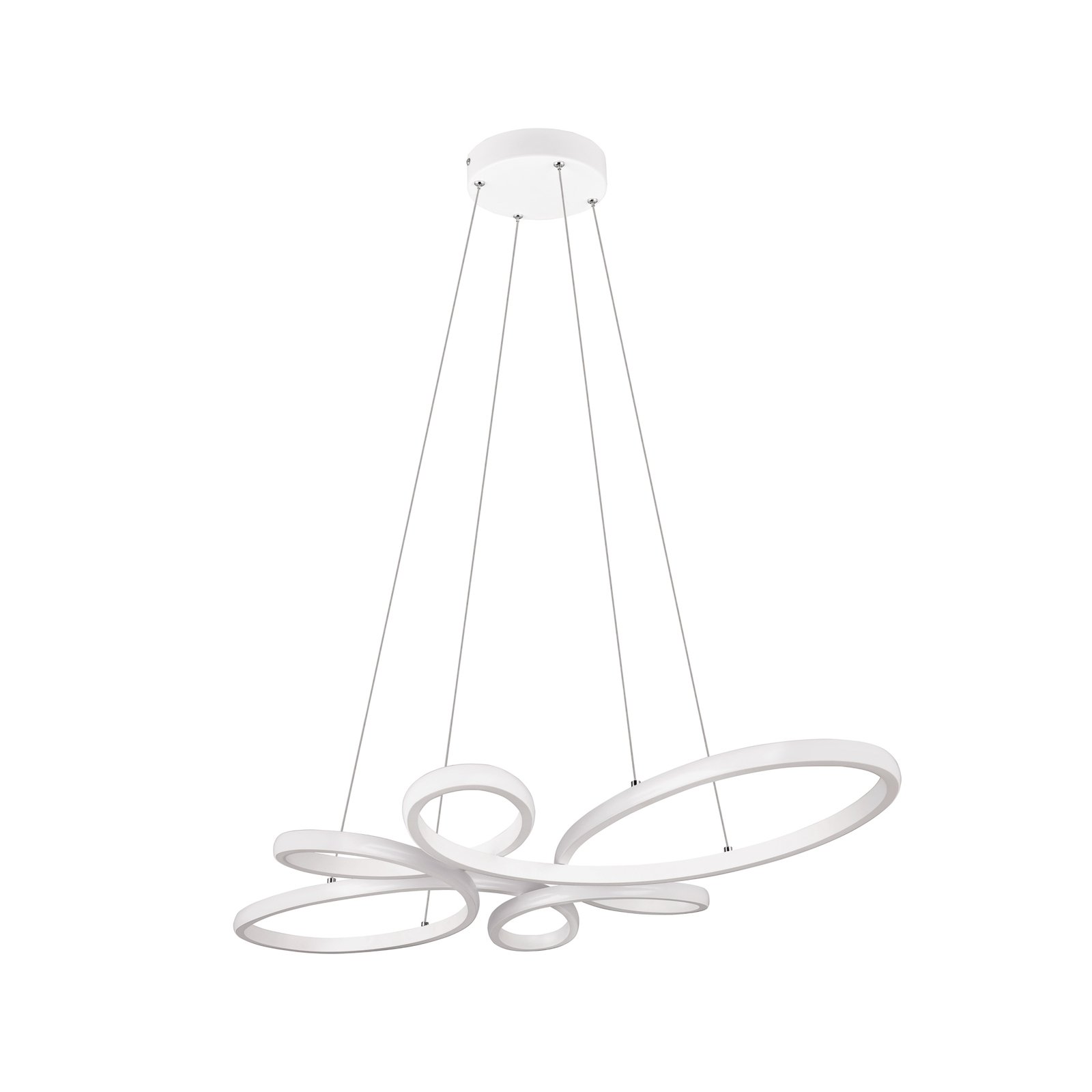 Fly LED pendant light, matt white, 4,000 K, 83 cm x 45 cm