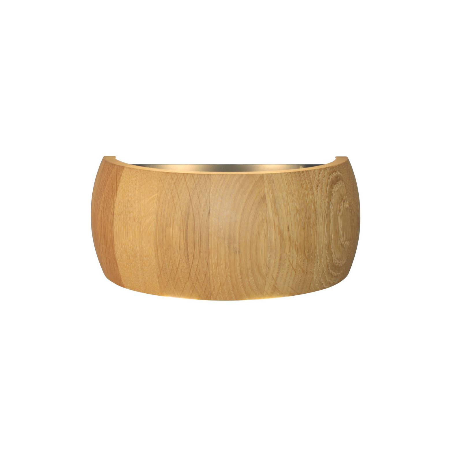 LED-Wandlampe Shine-Wood, Breite 20 cm, Eiche/schwarz 4-flg.