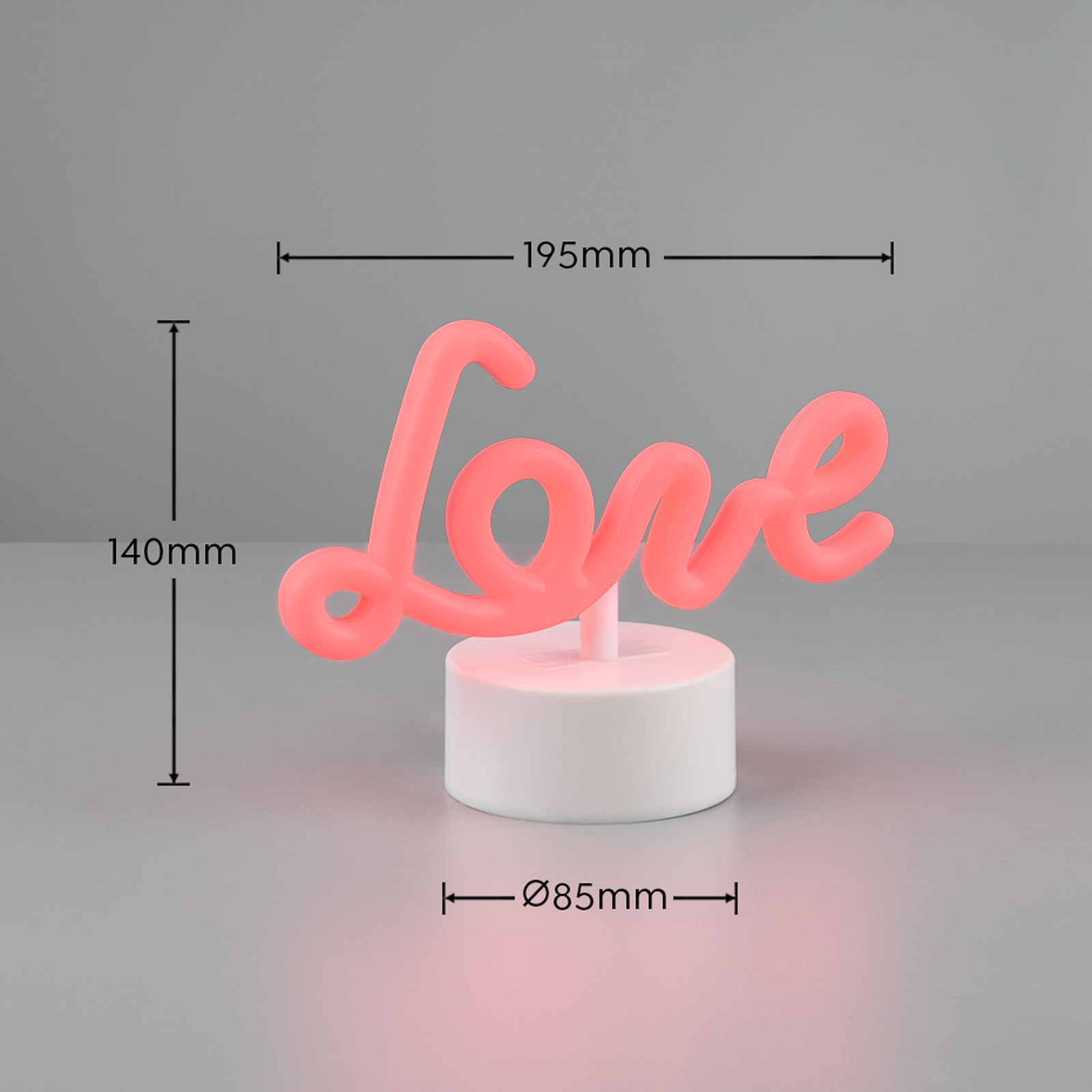 Amor LED-bordlampe, hvid, plast, batteri, USB