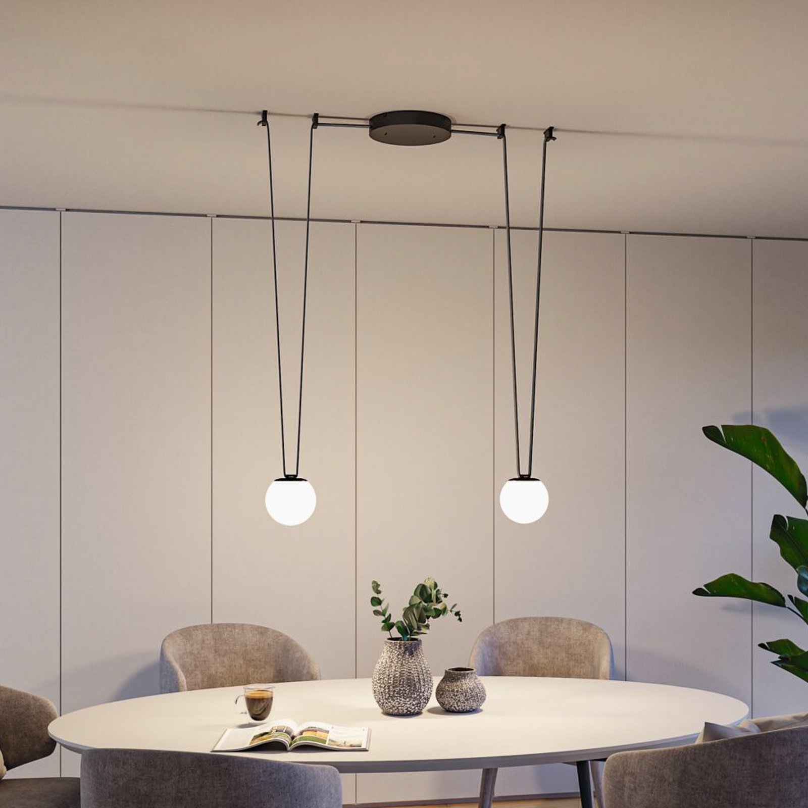 Paulmann ULine LED obesna svetilka Ball, bela/črna, 3.000 K