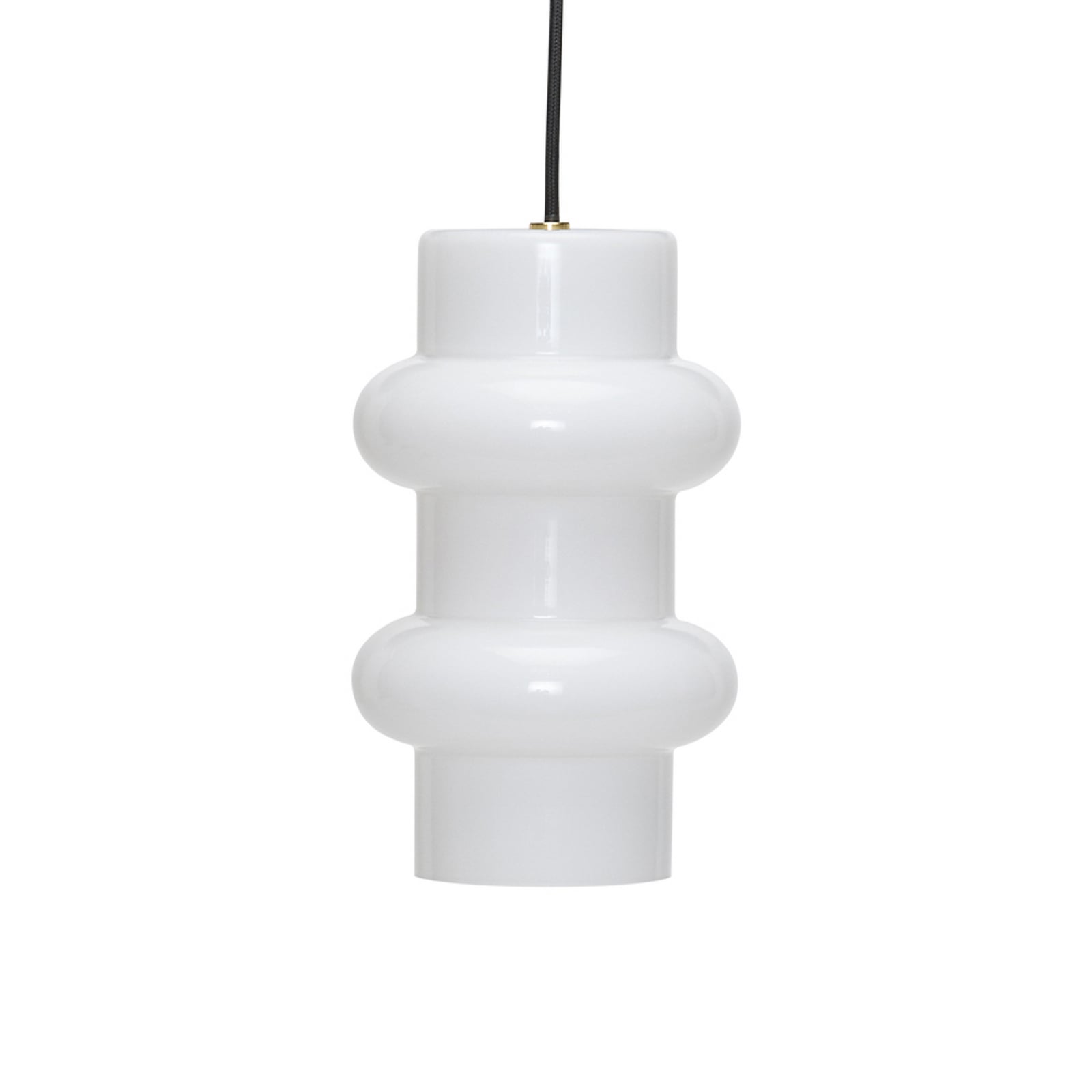 Pilule Double hanging light, glossy white, Ø 15 cm, glass