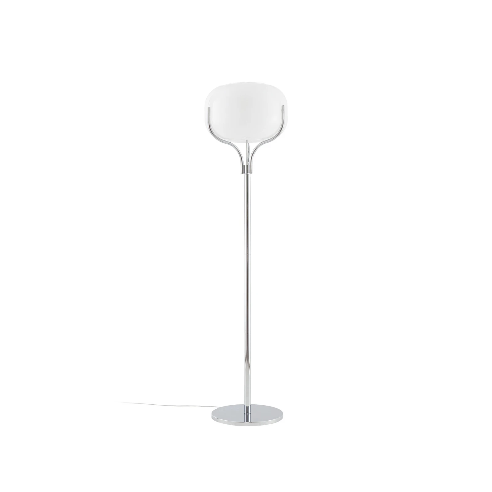 Podna lampa Lucande Christo, visina 160 cm, krom/bijela, staklo