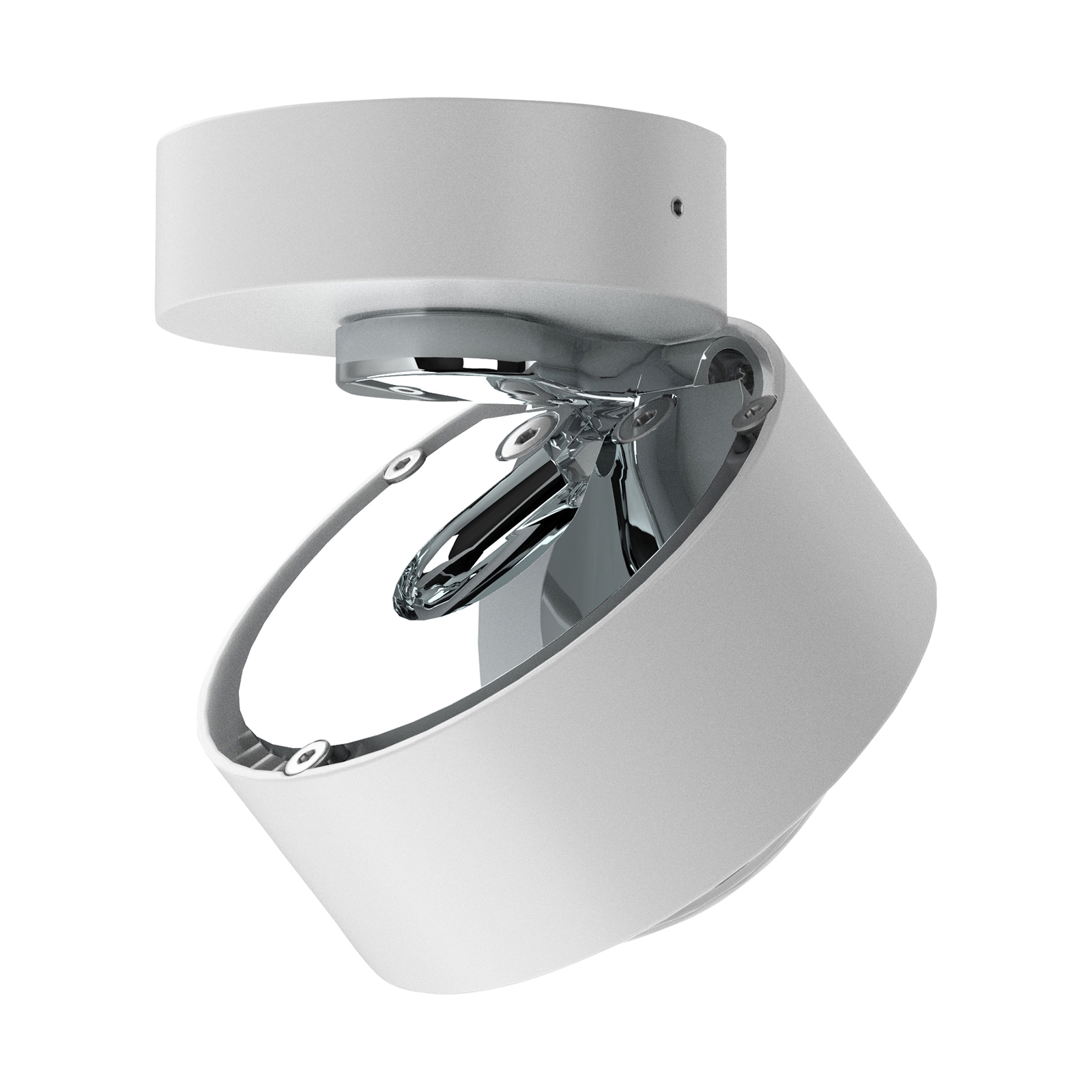 Puk Mini Move LED, lente transparente, branco mate/cromo