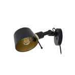 Silka fali lámpa, 14 cm, fekete, rugalmas, dugasz - Lucande