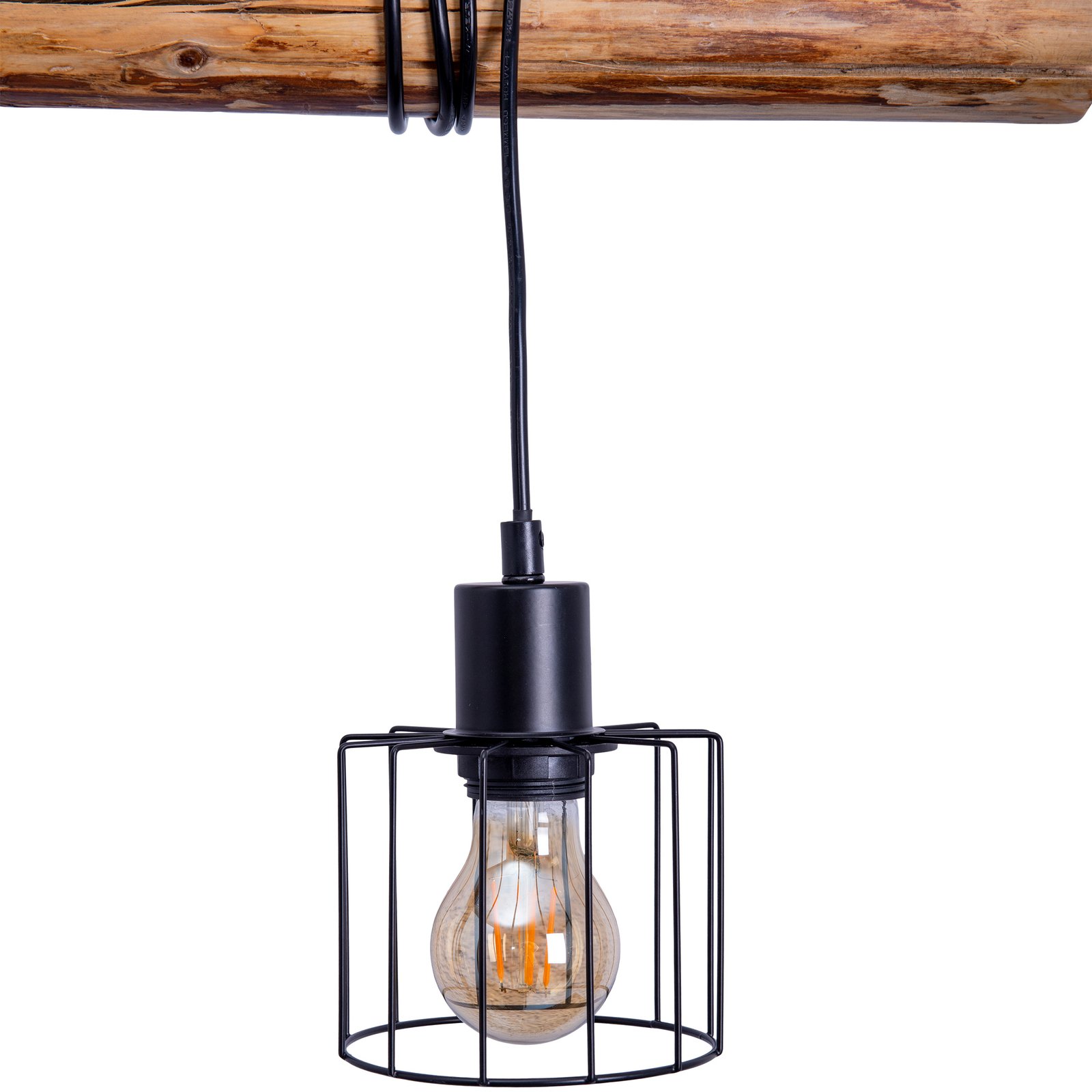 Woodland pendant light four-bulb cage lampshades