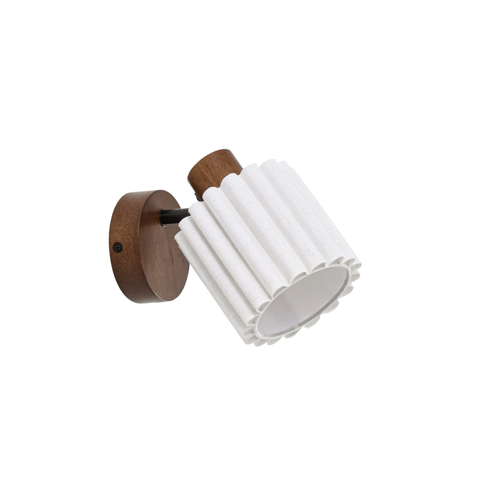 Lindby Wandstrahler Shiloh, walnuss/beige, Holz/Leinen, E14