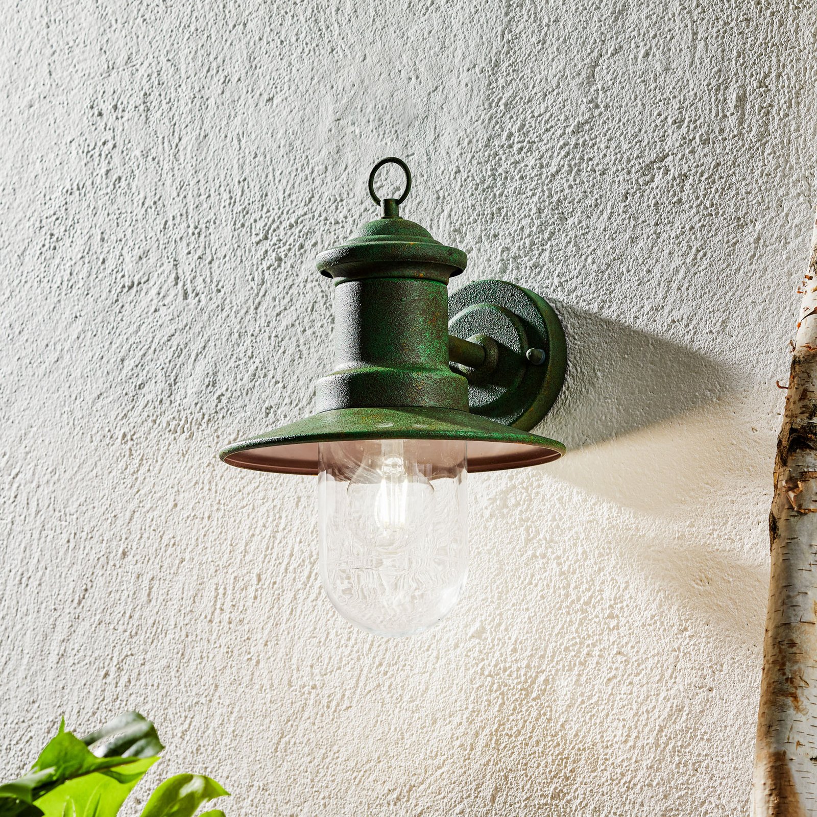 Vonkajšie nástenné svietidlo Leonie vintage-zelená