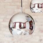 FRANDSEN pendant light Ball, shiny chrome-coloured, Ø 18 cm