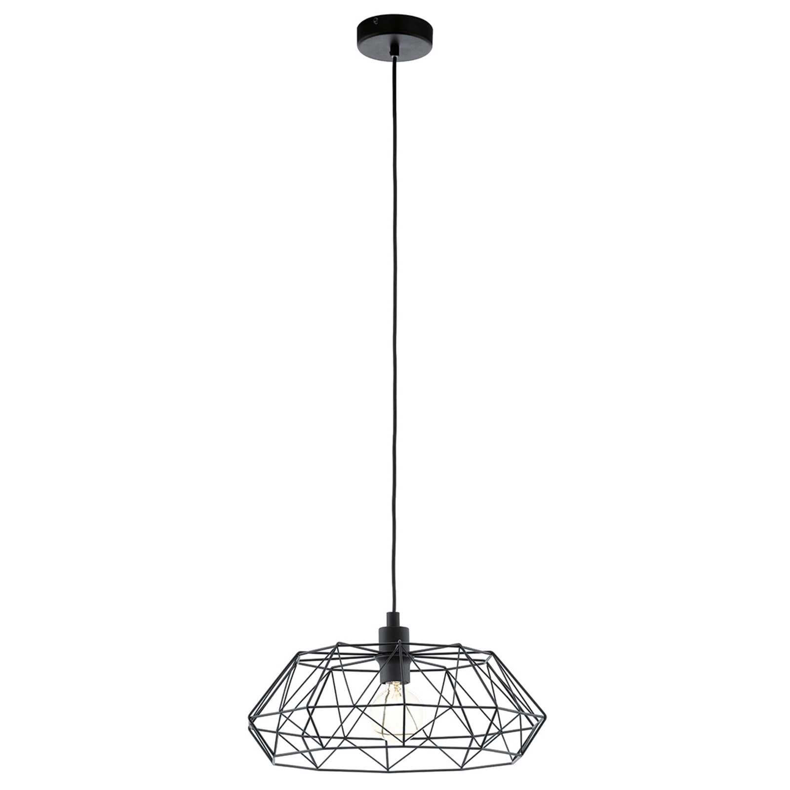 Závesná lampa Carlton 2, čierna Ø 45,5 cm