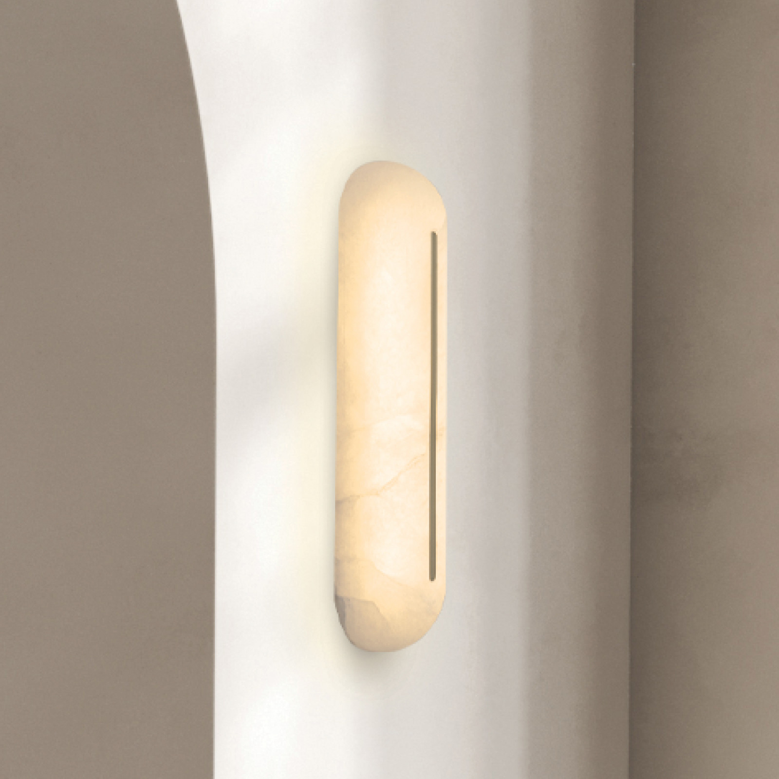 Zambelis Aplică de perete LED 2546 albă înălțime 36 cm alabastru dimabil - Camera de zi / sufragerie - alb alamă - Piatră