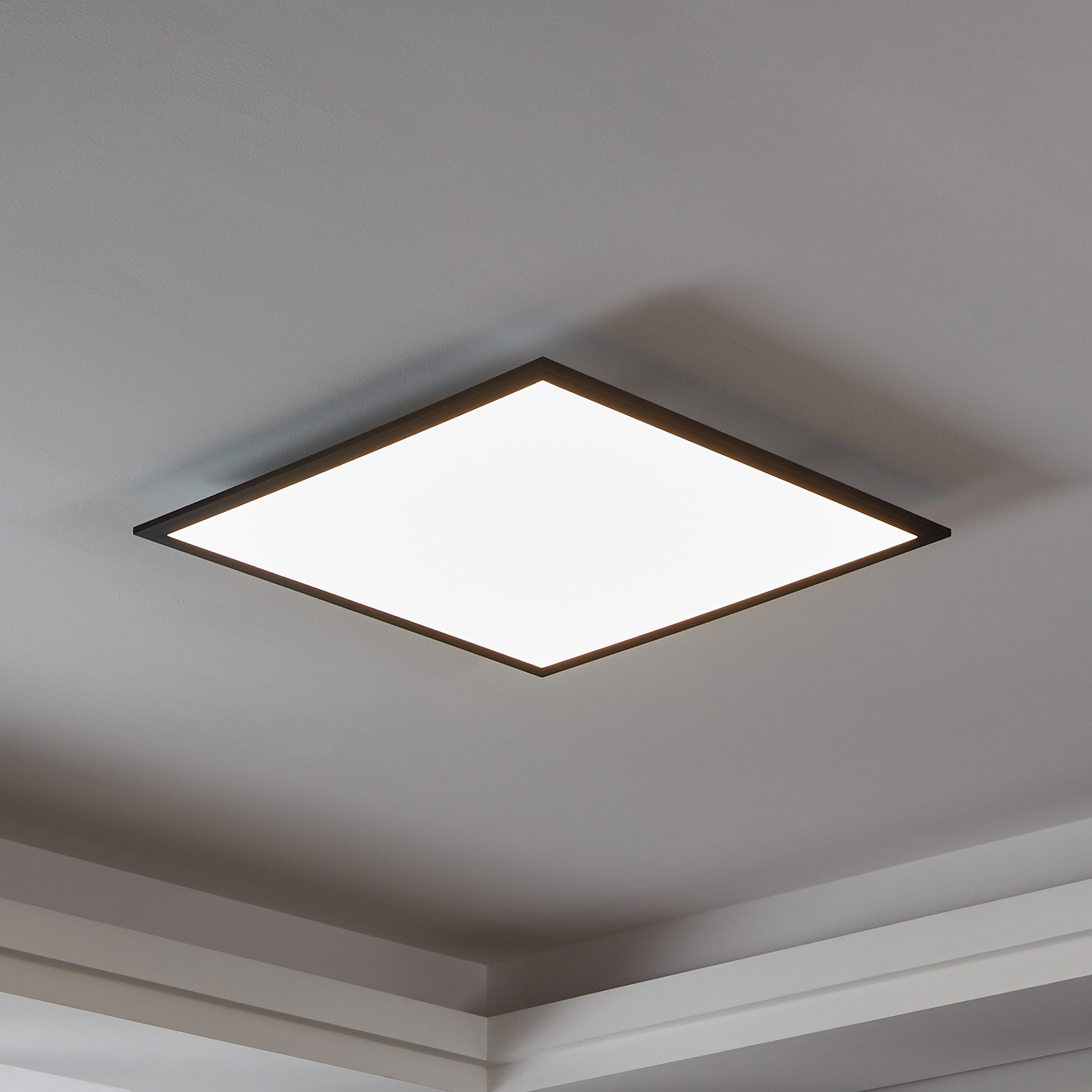 EGLO connect CCT griestu lampa 59.5x59.5cm melna
