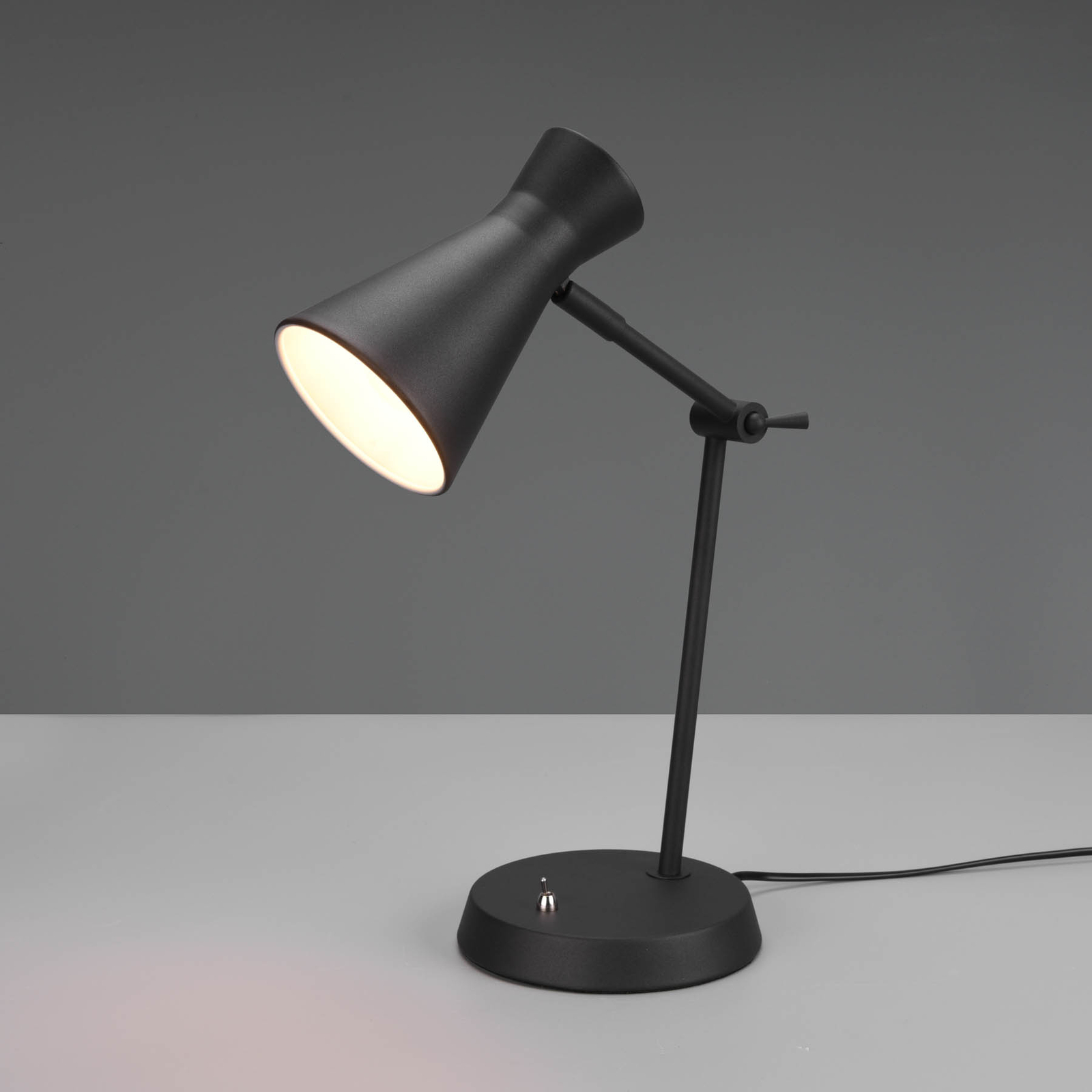 Enzo-työpöytälamppu, yksilamppuinen, musta