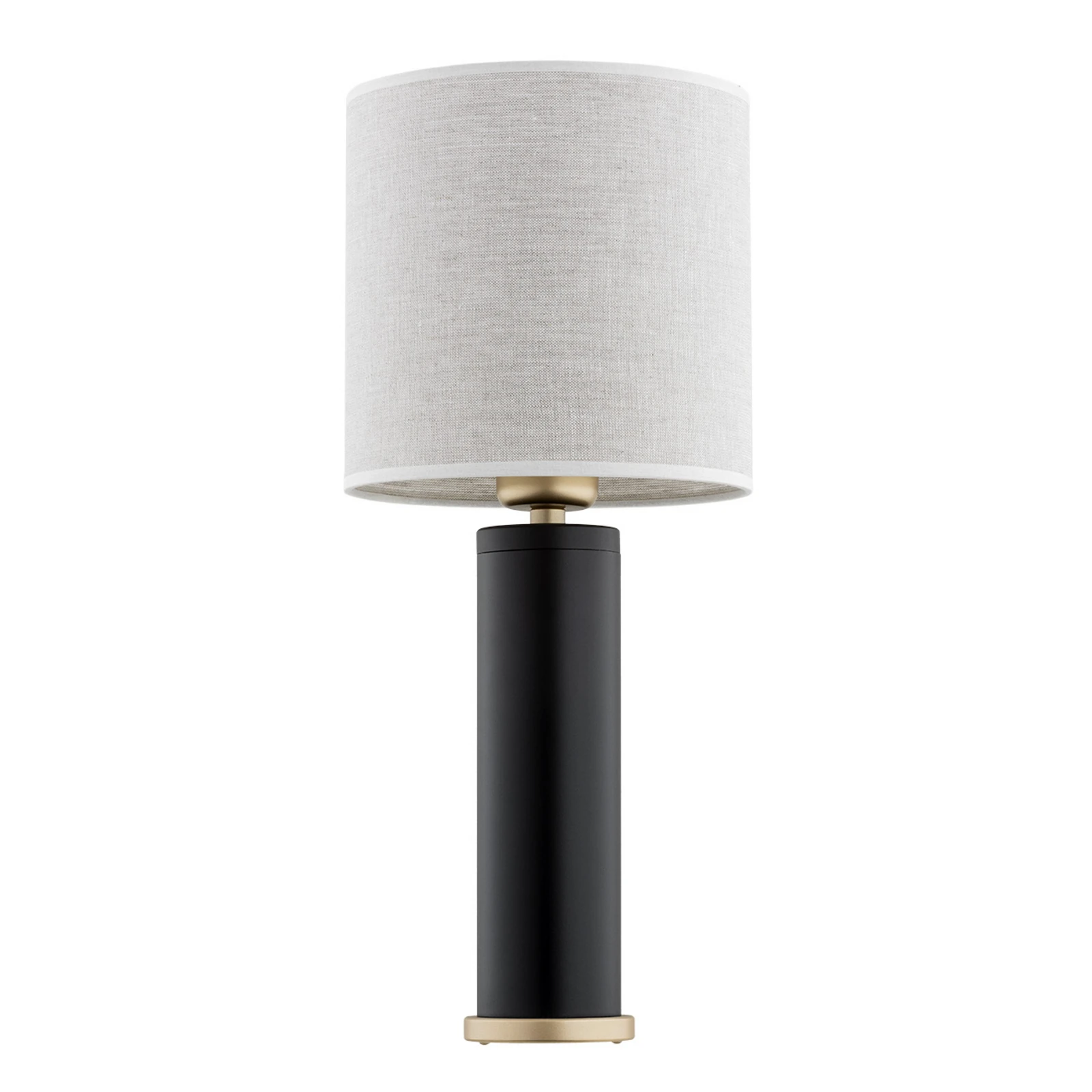 Stolová lampa Romina s plátnovým tienidlom, podstavec čierny