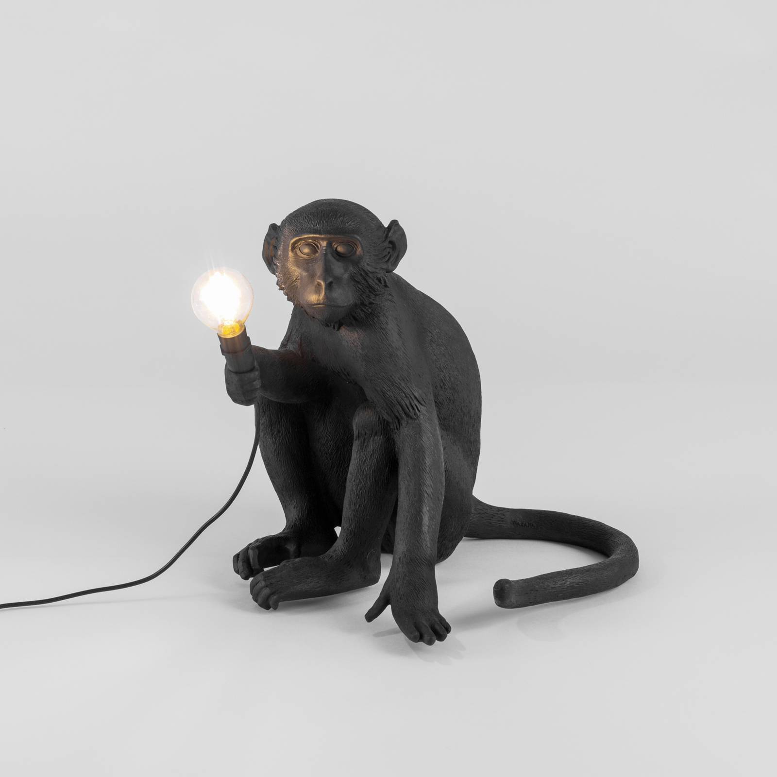 Lampa tarasowa LED Monkey Lamp siedząca czarna