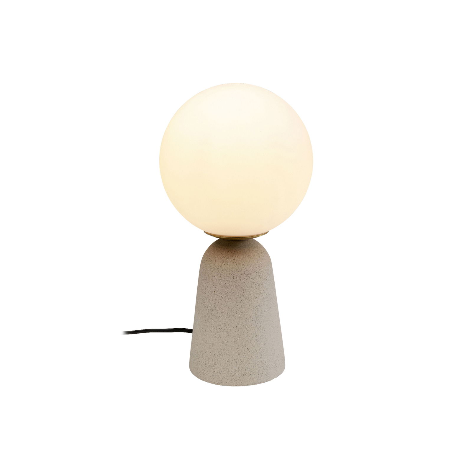 KARE bordlampe Bollie, betonfod beige, opalglas højde 31 cm