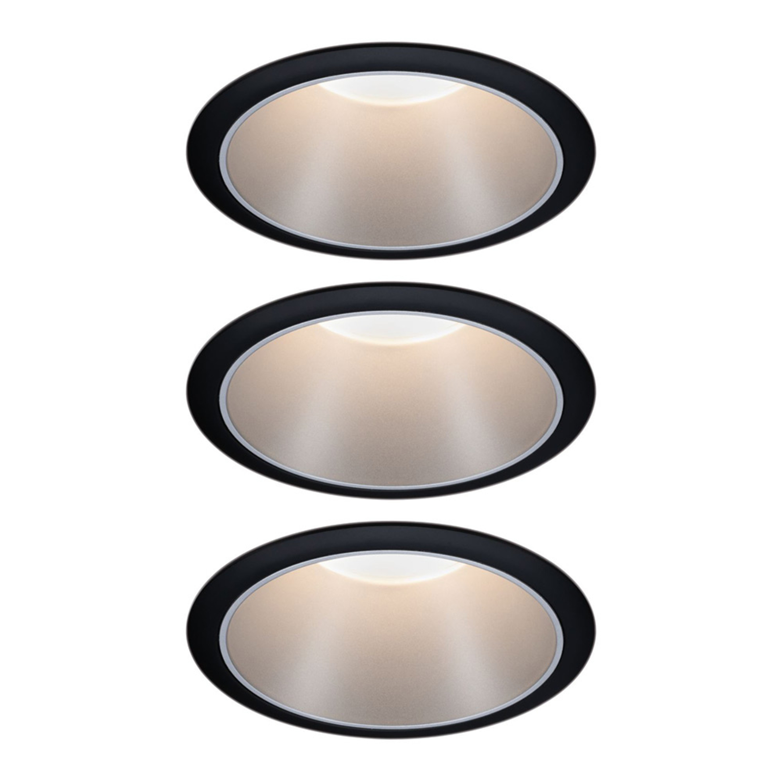 Paulmann Cole spotlight LED, plata-negro, set 3