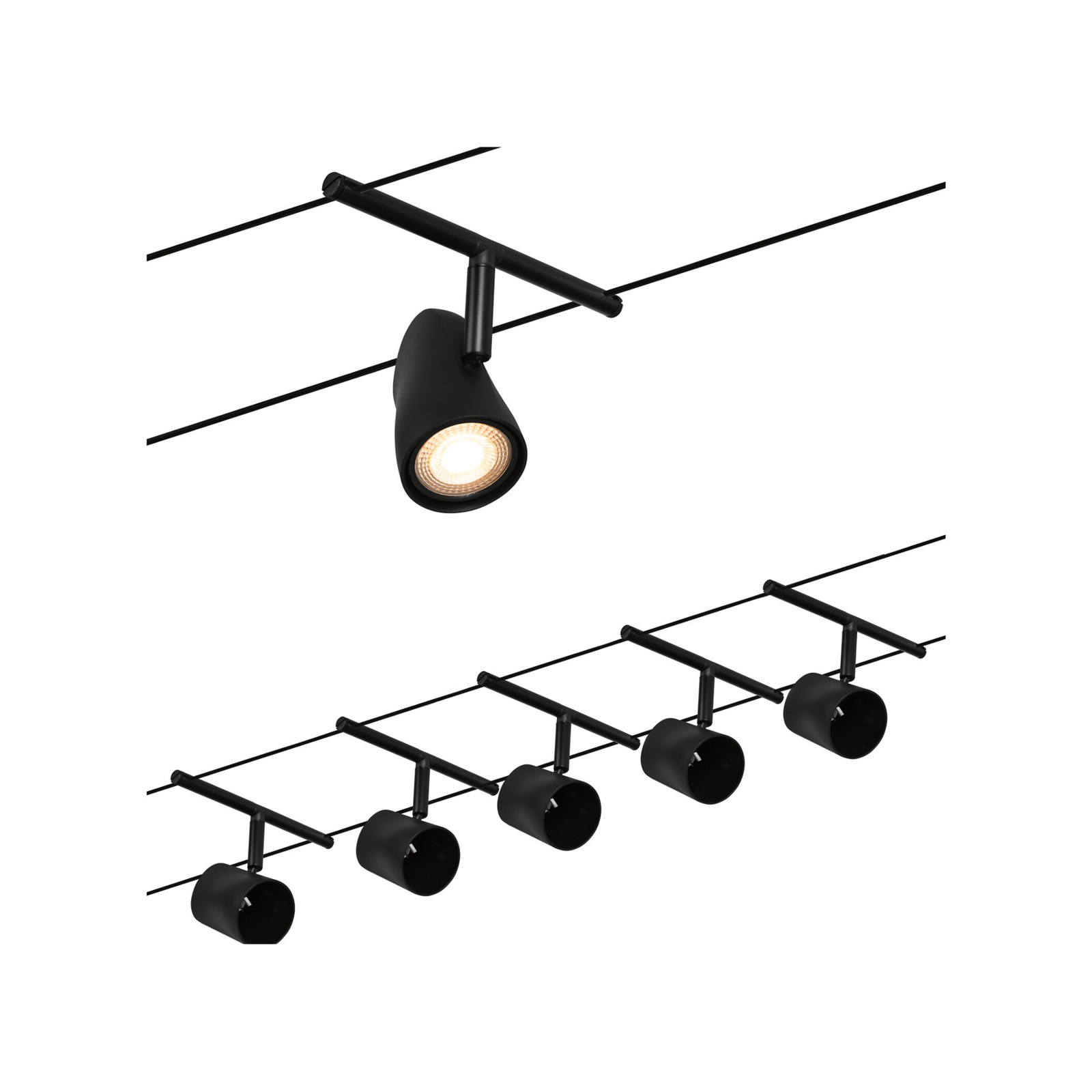 Paulmann Cup Seilsystem Basisset fünfflammig