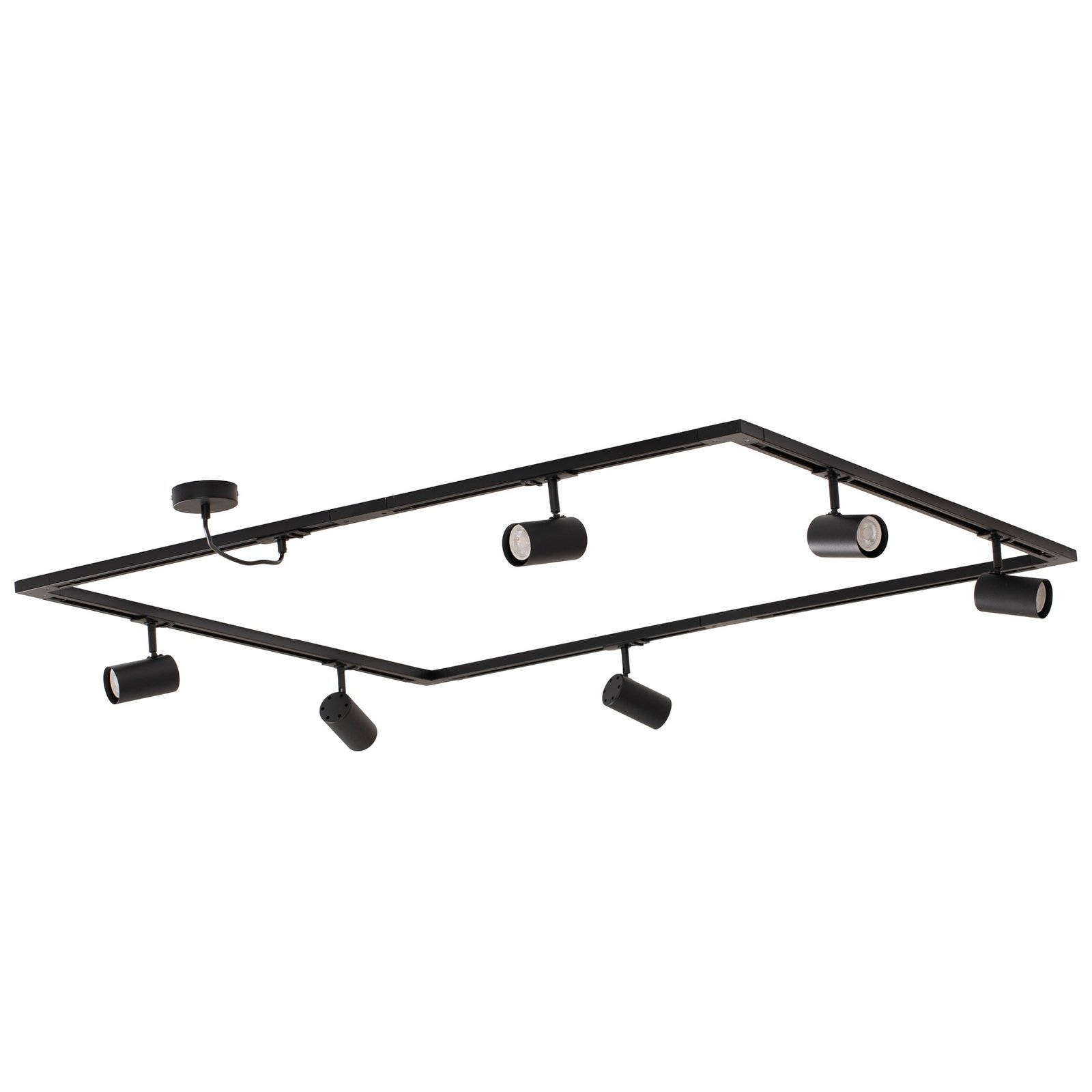 Lindby Schienensystem Linaro, GU10, 6-flg., schwarz, O-Form