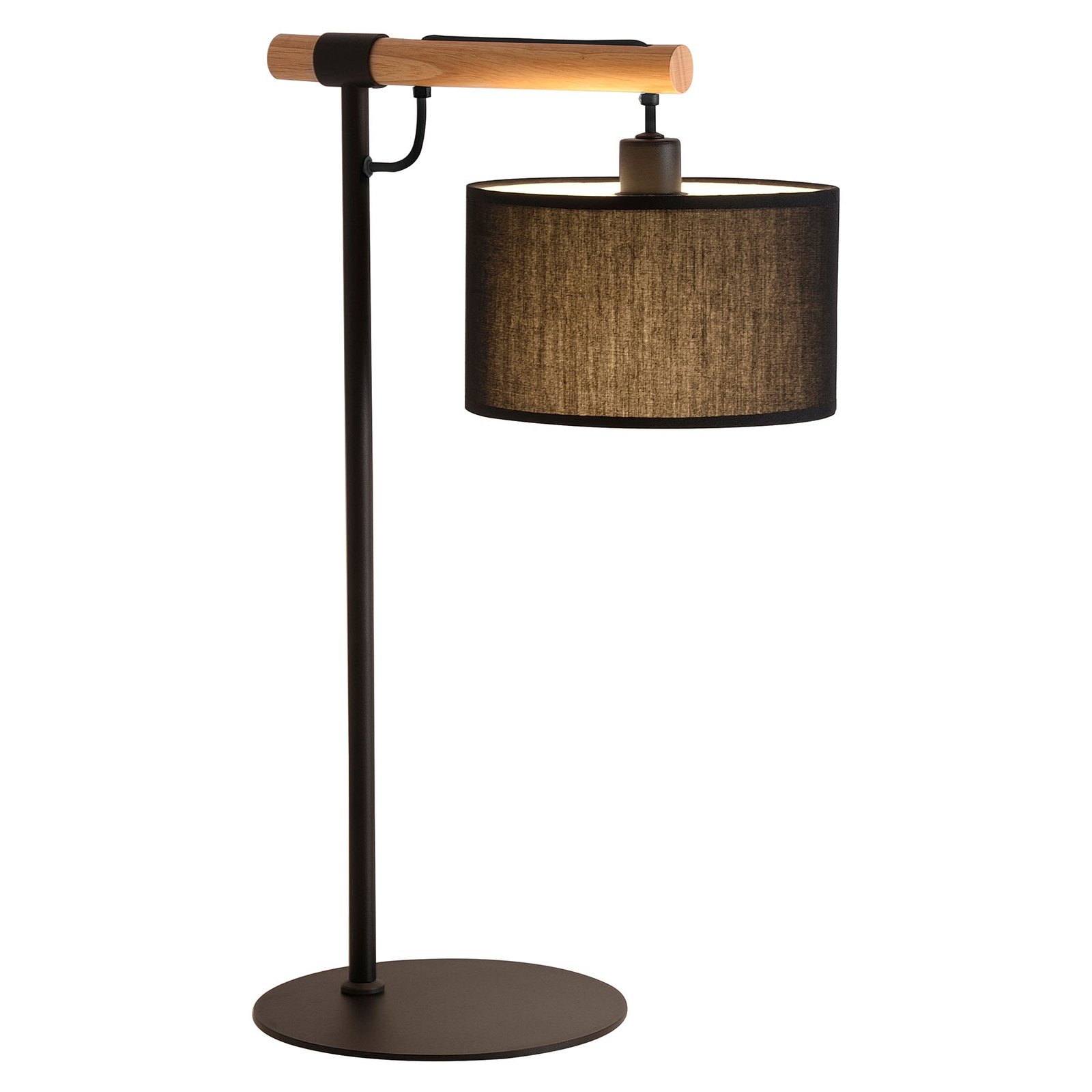 Lampa stołowa Romeo z kloszem tekstylnym, czarna