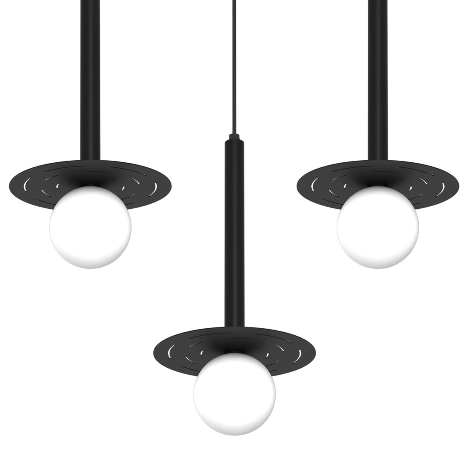 Futura pendant light, black/white, 3-bulb