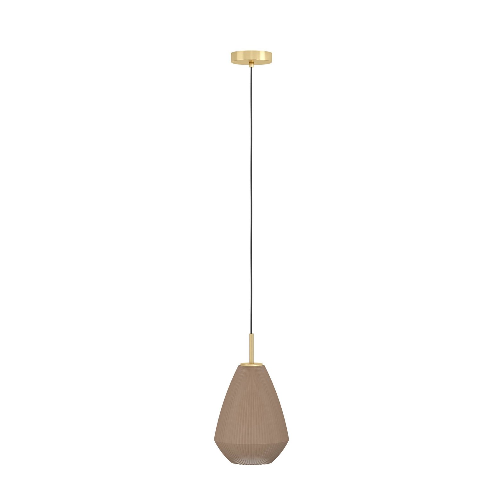 Висяща лампа Caprarola, Ø 20 cm, пясъчен цвят, стъкло/метал