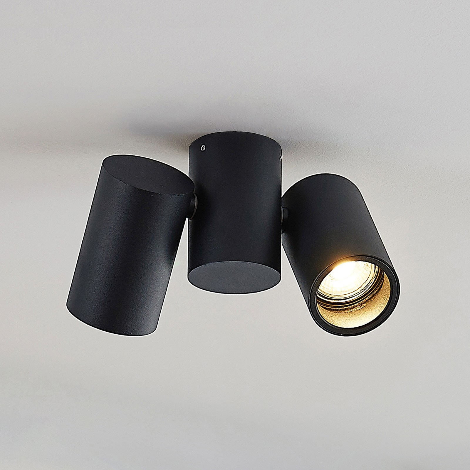 Arcchio plafonieră Gesina 2 lumini negru aluminiu 175 cm - Camera de zi / sufragerie - modern - Metal