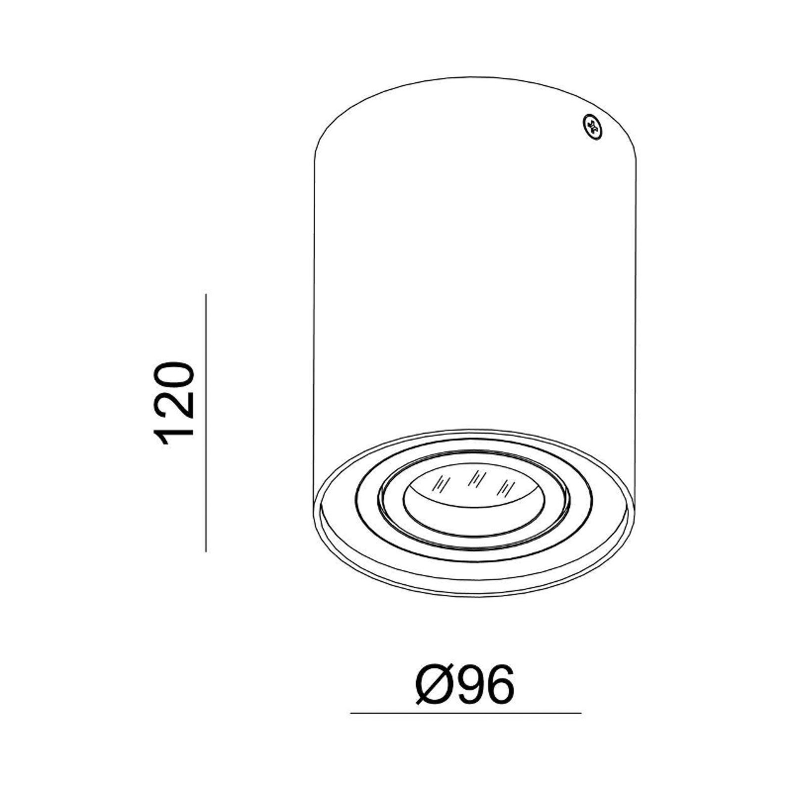 Spot pour plafond Bengala, argent, Ø 9,6 cm, pivotant et inclinable