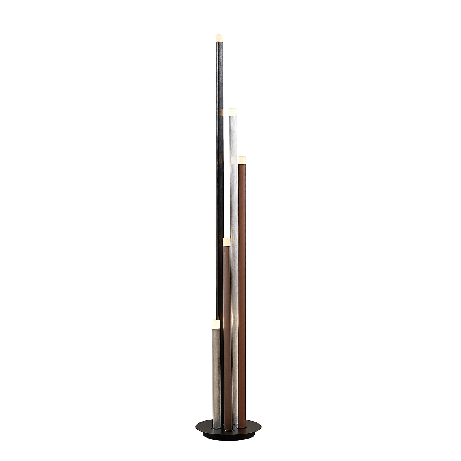 Stoika Lampadaire Black/Alu/Brown - Lucande
