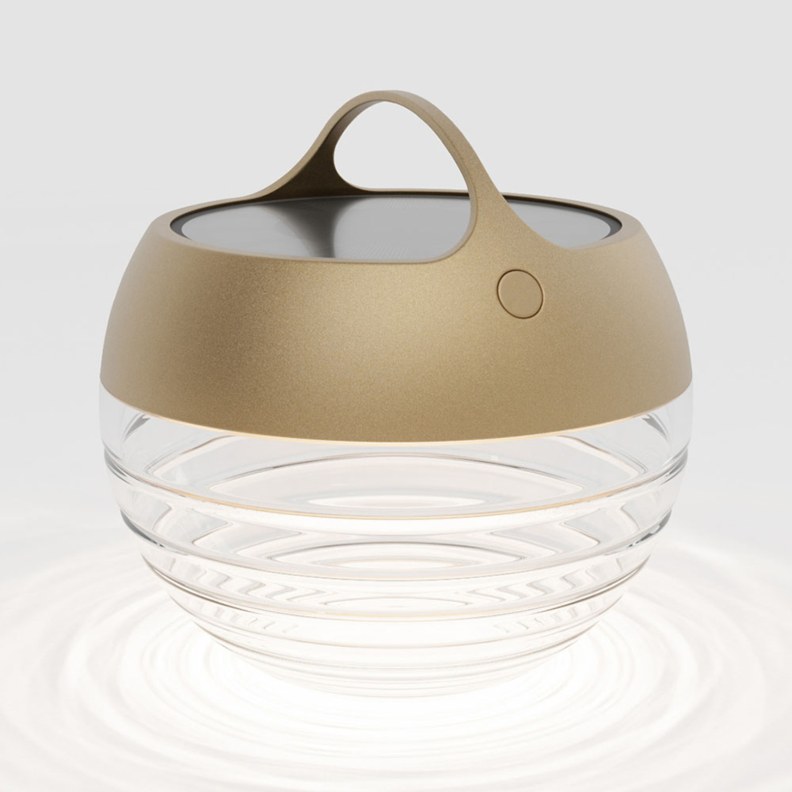 IP44.de aqu S LED solar light, height 23 cm gold, handblown crystal glass, cast aluminium, 1.5 W, energy efficiency: A+, H: 23.1 cm