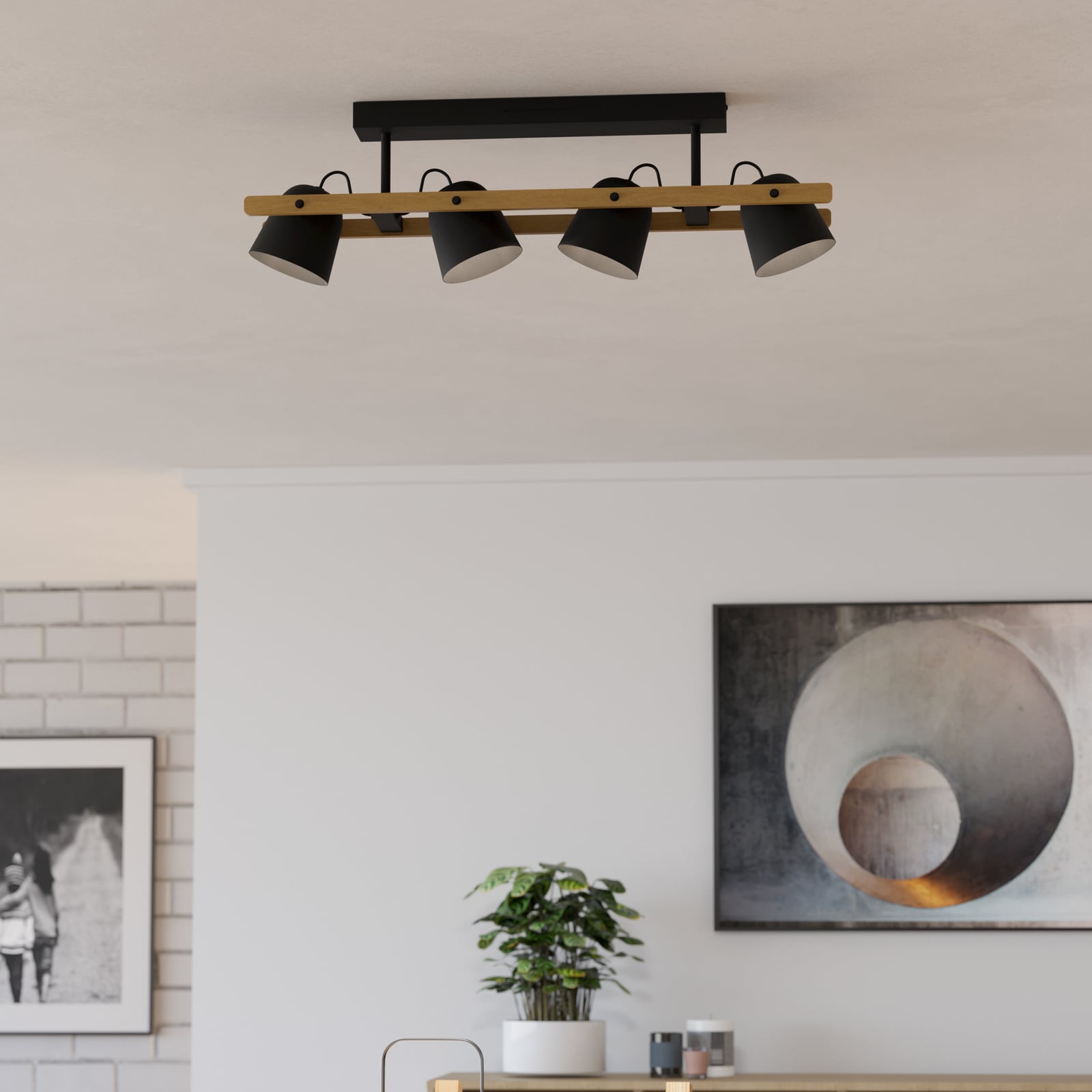 EGLO connect lampa sufitowa LED Hornwood-Z, 4-punktowa, czarna