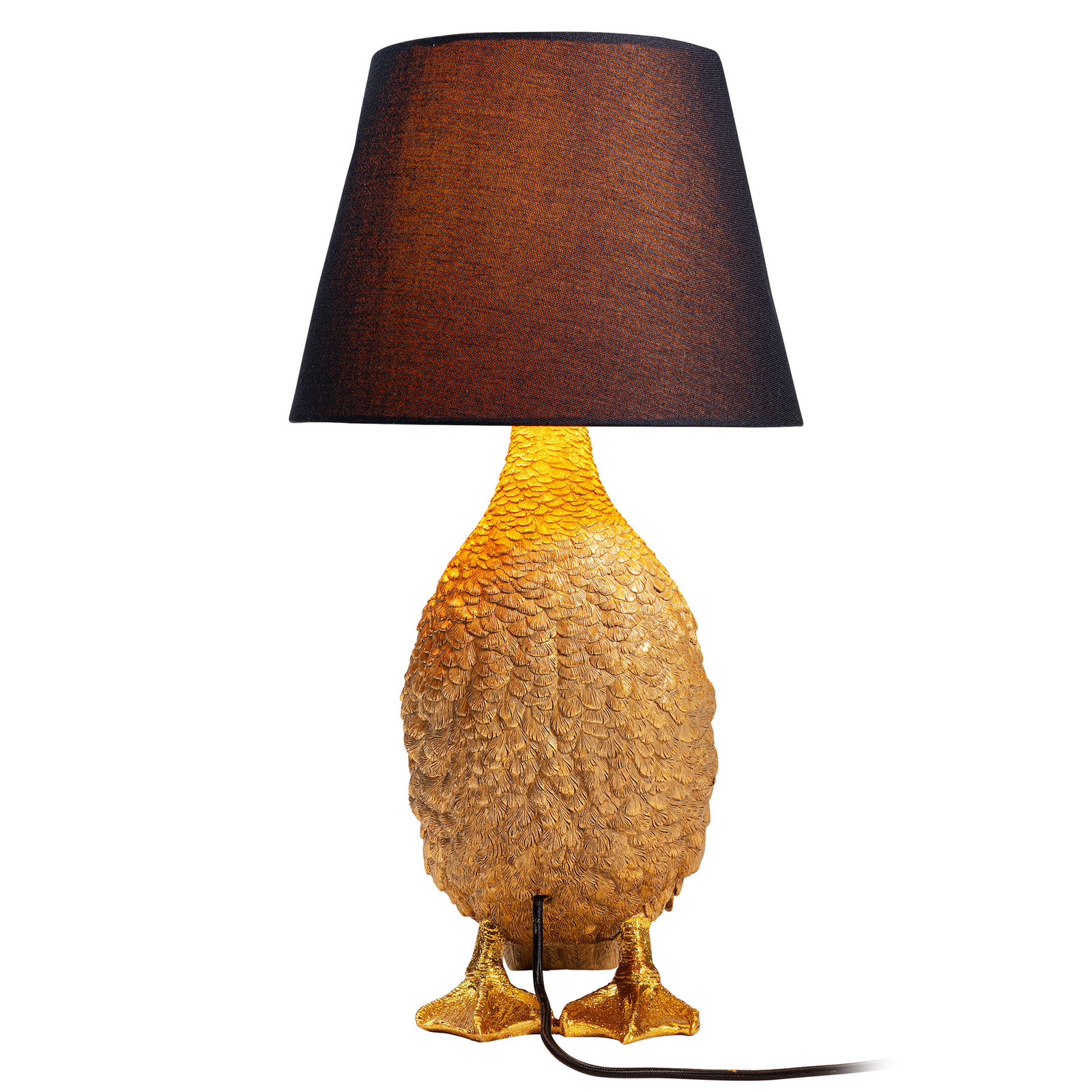 KARE Animal Duck table lamp, fabric lampshade 