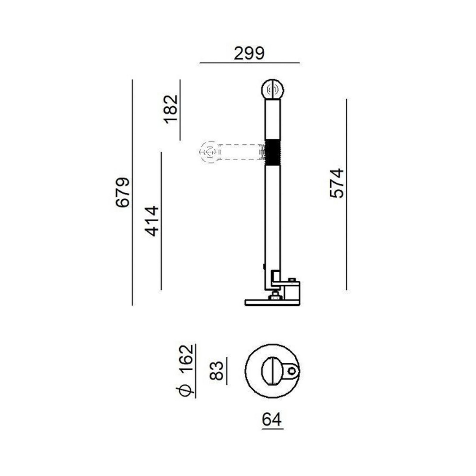 Lampă de masă Stilnovo Periscopio alb înălțime 68 cm metal - Camera de zi / sufragerie - design