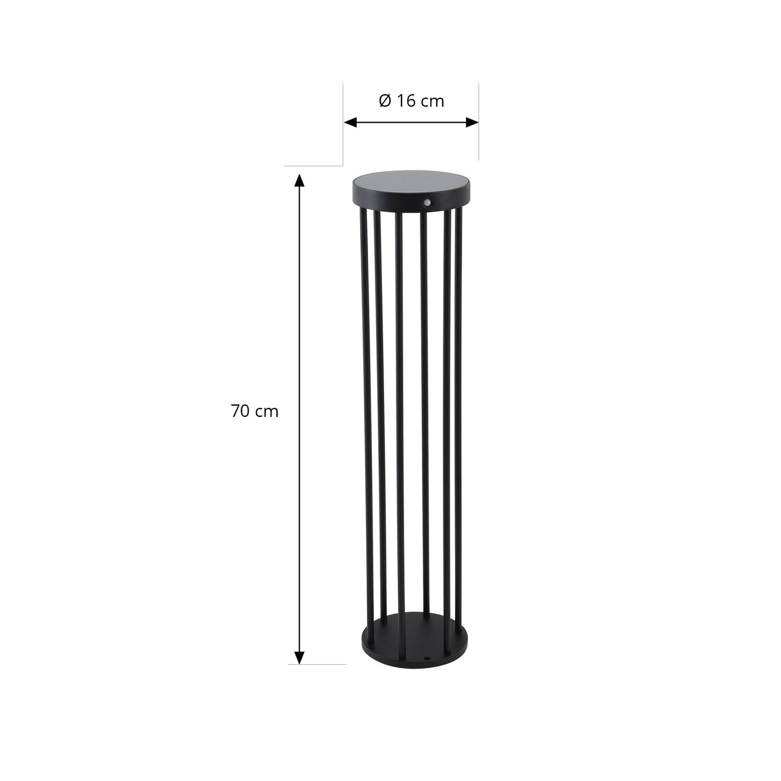 Słupek ogrodowy LED Lucande Evelis, czarny, aluminium, czujnik Słupek ogrodowy LED Lucande Evelis, czarny, aluminium, czujnik