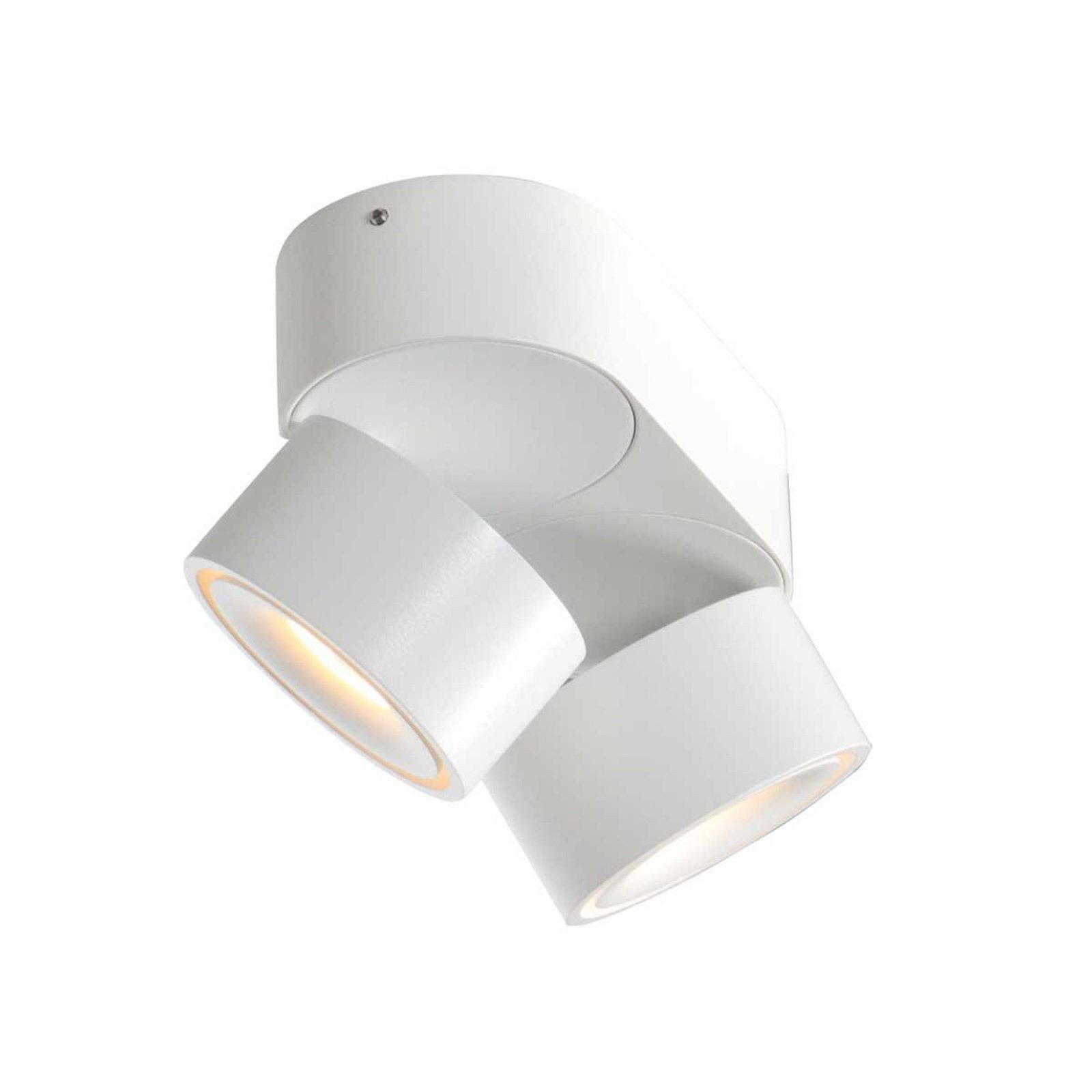 LED ceiling spotlight Fez, white, 2-bulb, metal, swivelling