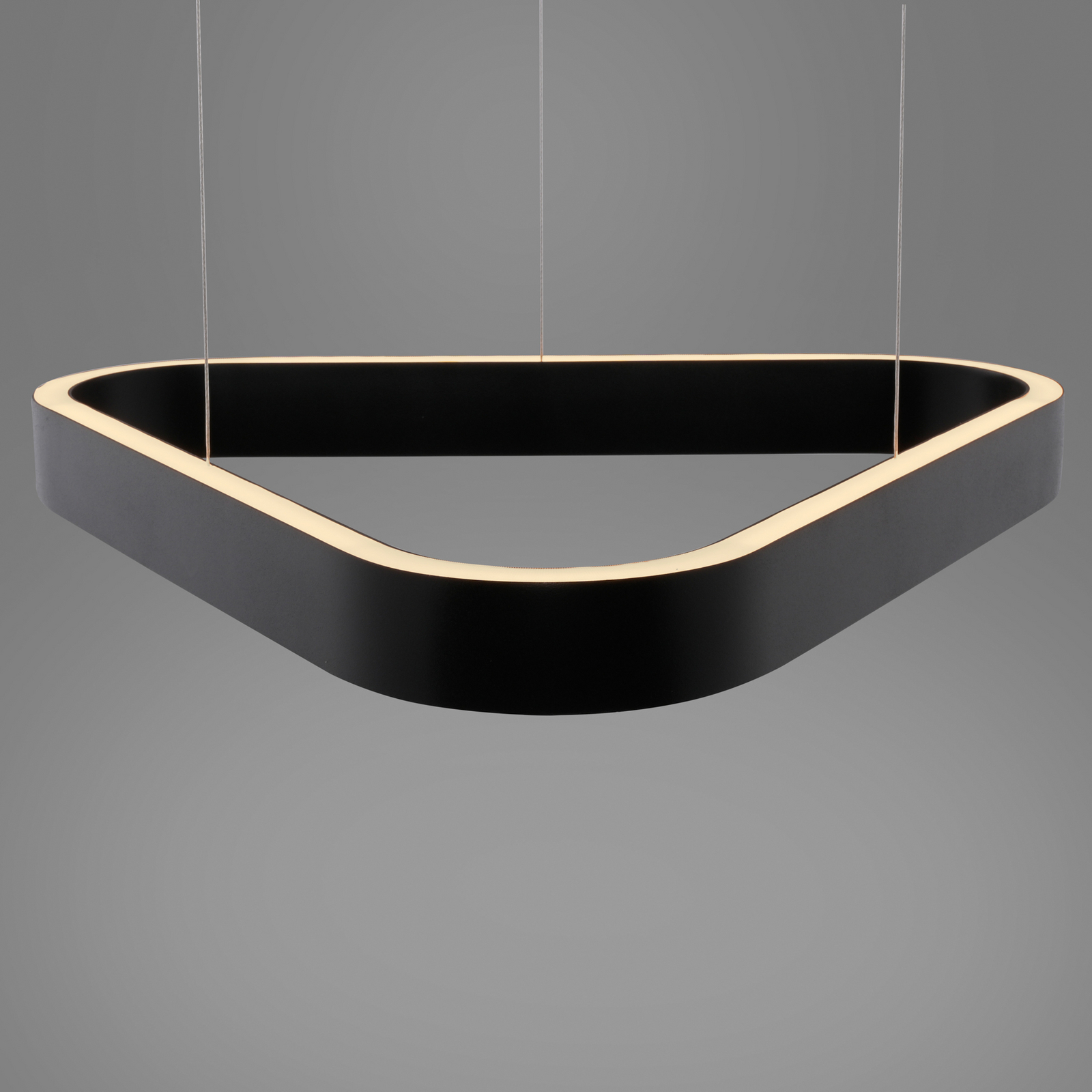 Lámpara colgante LED Q-Stretto de Paul Neuhaus, negra, 60 cm