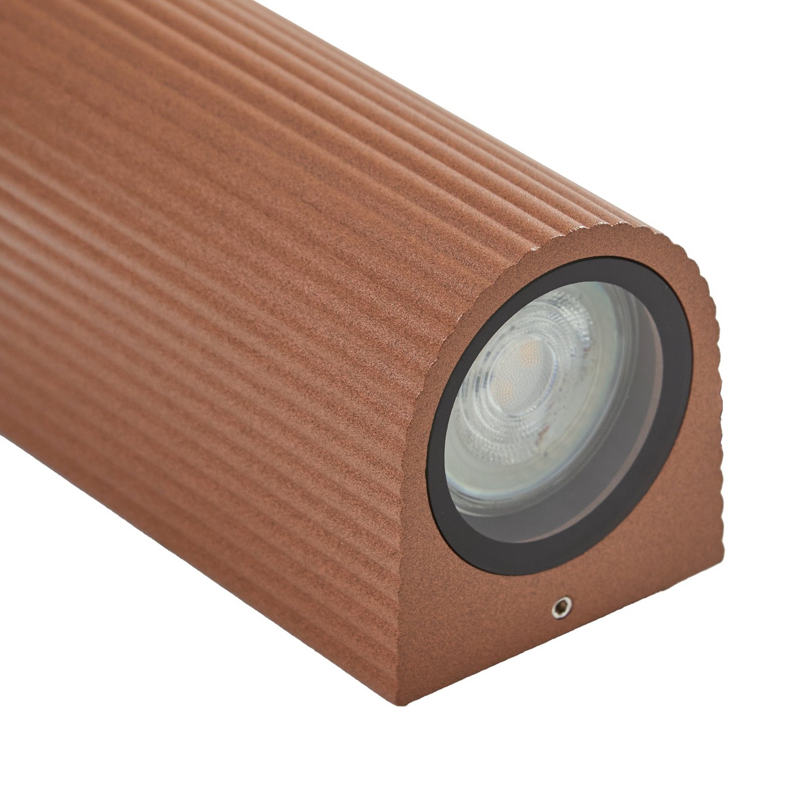 Lindby ulkoseinävalaisin Aluvo, ruoste, 16 cm, IP65, aallotettu